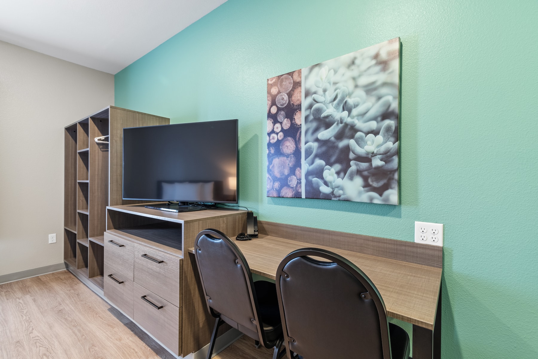 Guest room at the ECHO Suites Extended Stay by Wyndham Houston Katy West in Katy, Texas