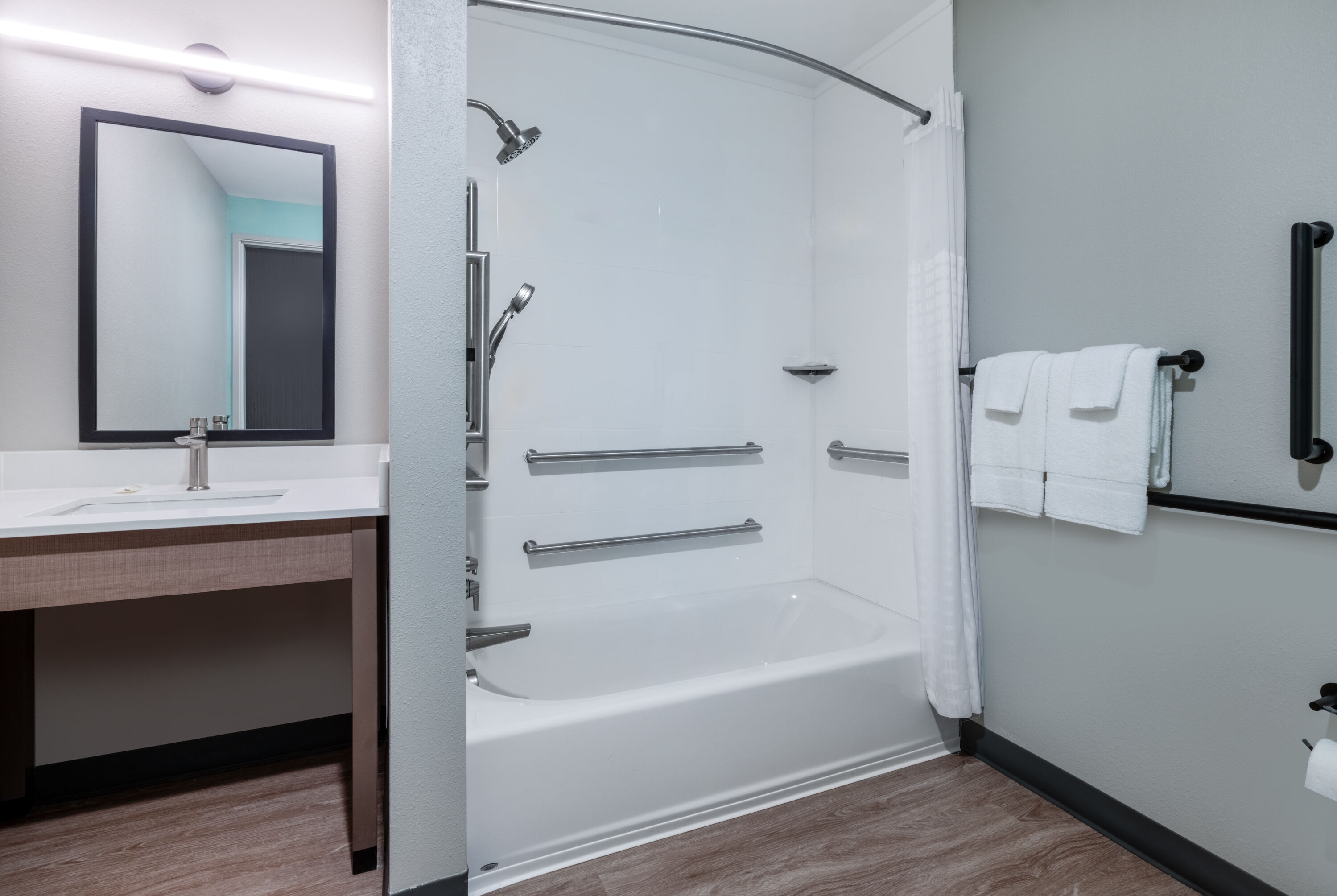 Guest room at the ECHO Suites Extended Stay by Wyndham Madison in Madison, Wisconsin