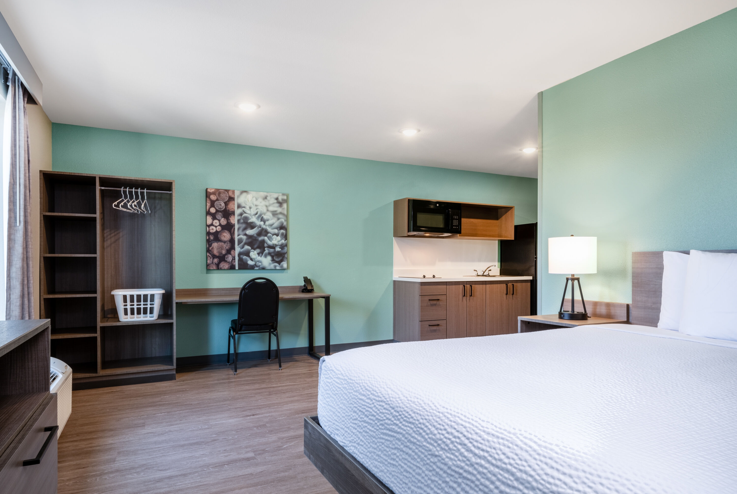 Guest room at the ECHO Suites Extended Stay by Wyndham Madison in Madison, Wisconsin