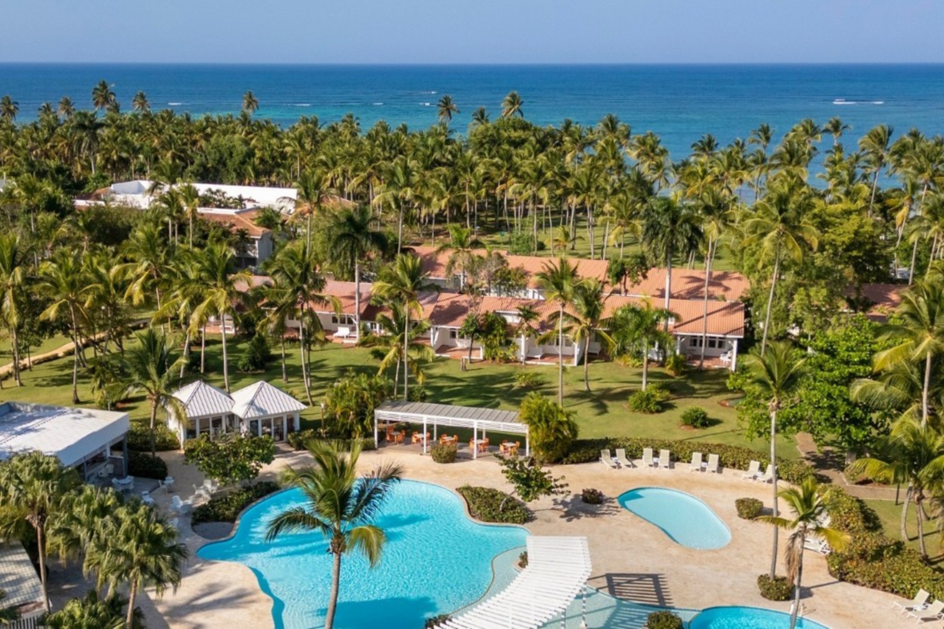 Pool aerial view image at the Wyndham Alltra Punta Cana All Inclusive Resort in Punta Cana, Other than US/Canada