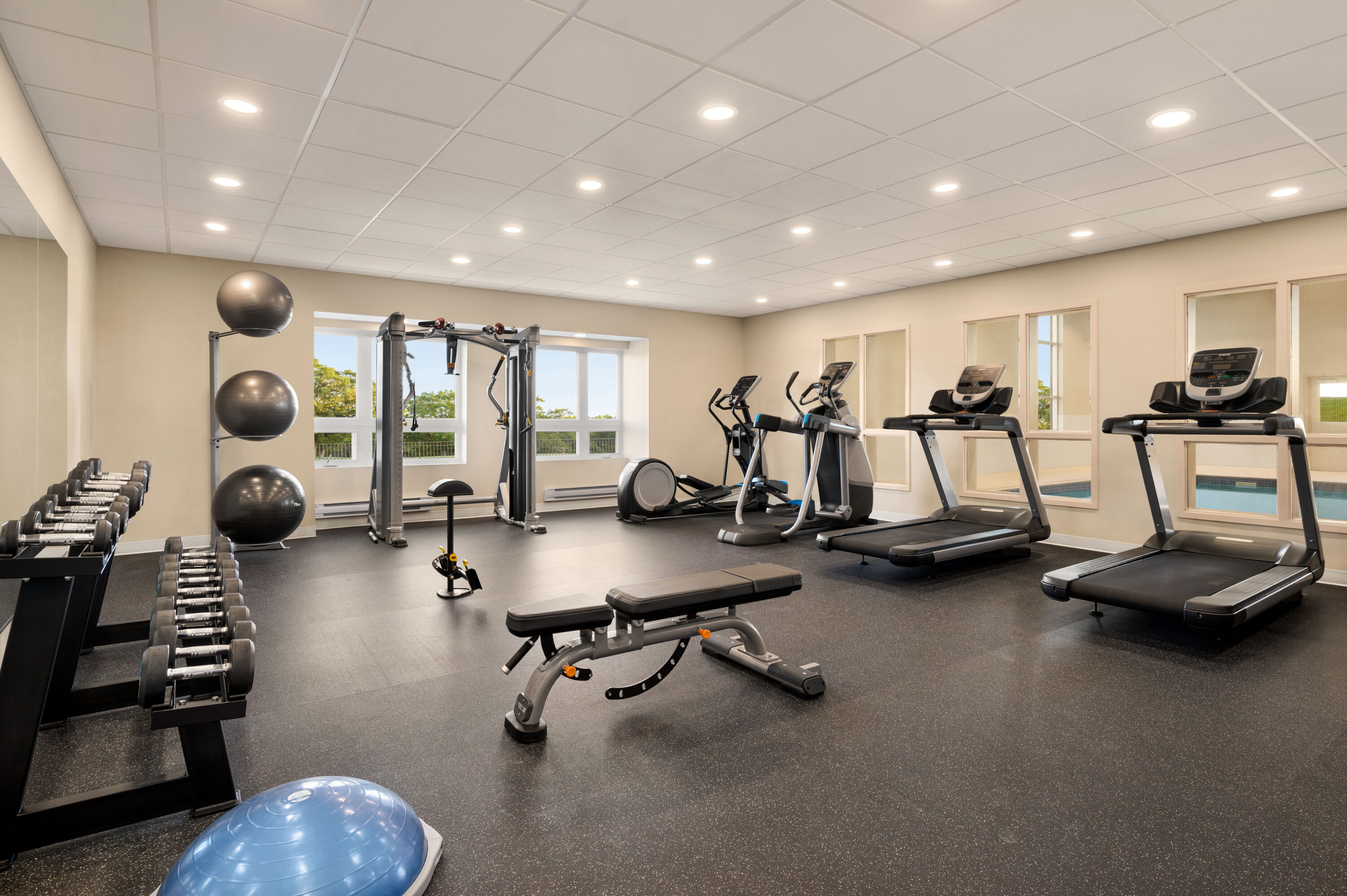 Fitness room at Microtel Inn & Suites by Wyndham Aurora in Aurora, Ontario