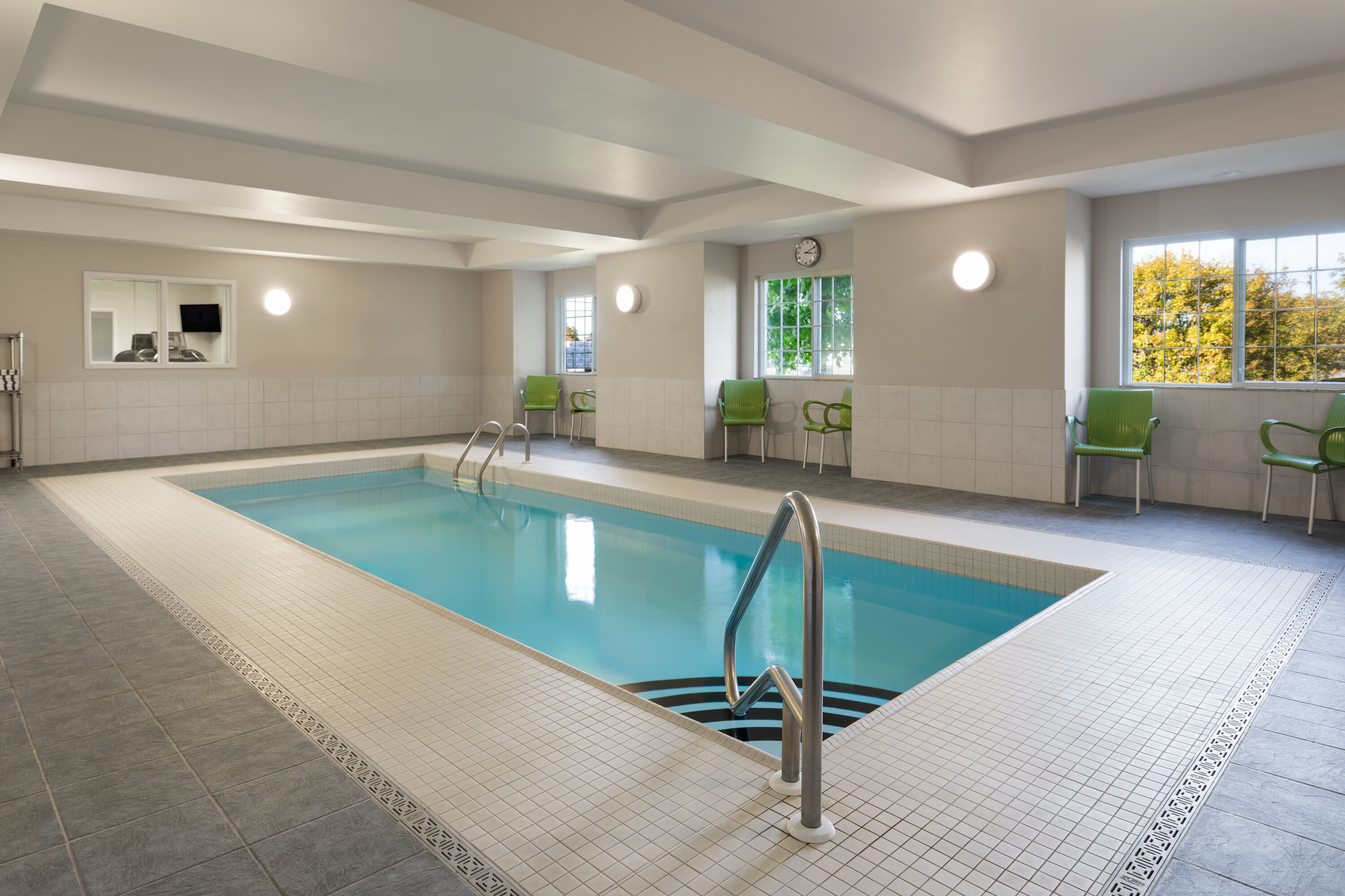 Indoor pool at the Microtel Inn & Suites by Wyndham Sault Ste. Marie in Sault Sainte Marie, Ontario