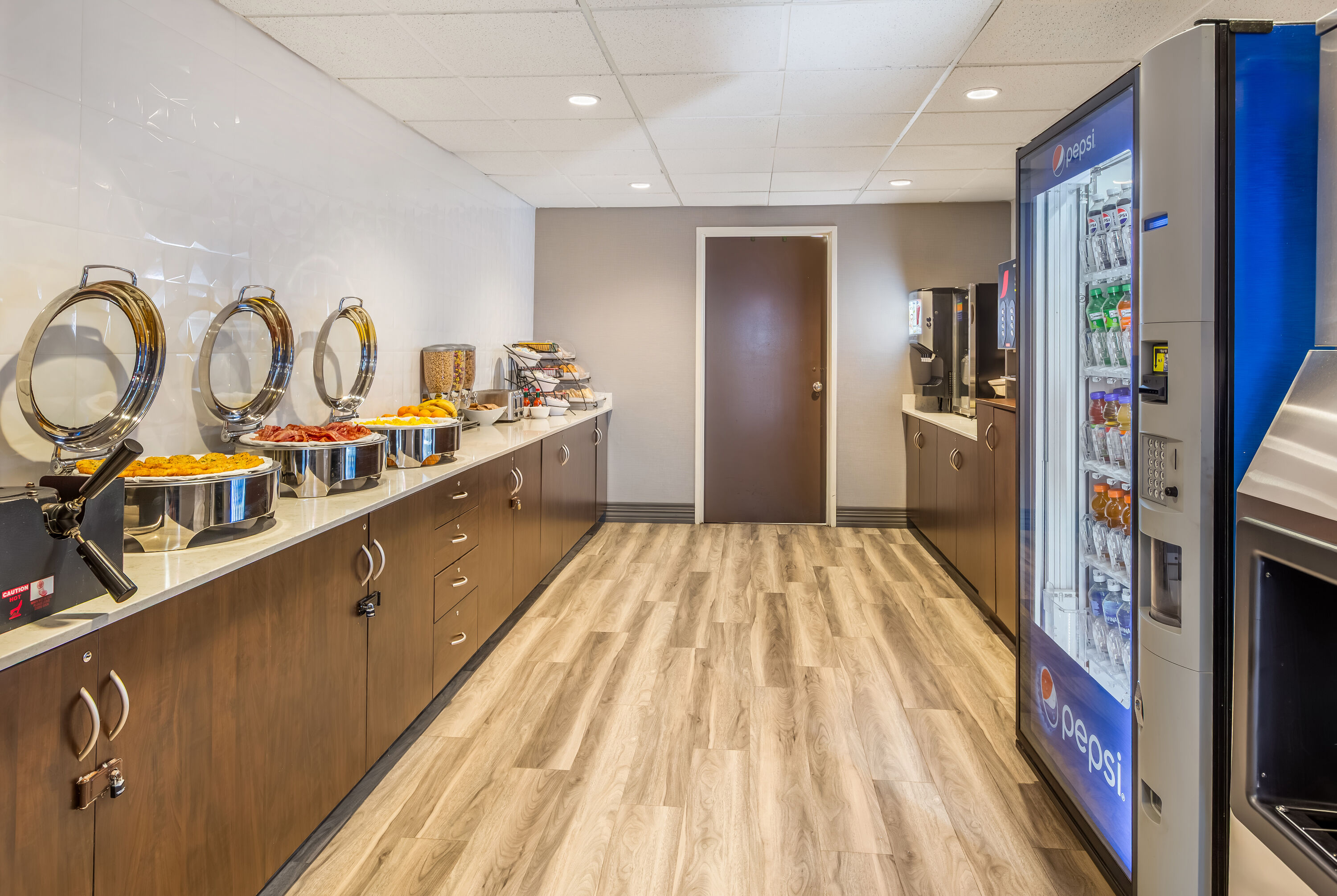 Microtel Inn & Suites by Wyndham Timmins restaurant breakfast area close up in Timmins, Ontario