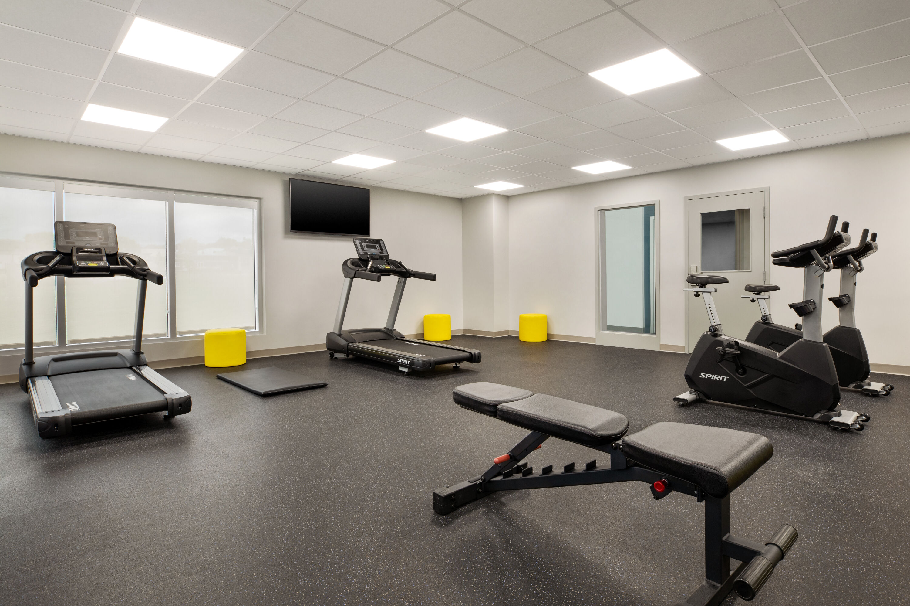Fitness room at Microtel Inn & Suites by Wyndham Lac-Megantic in Lac-Megantic, Quebec