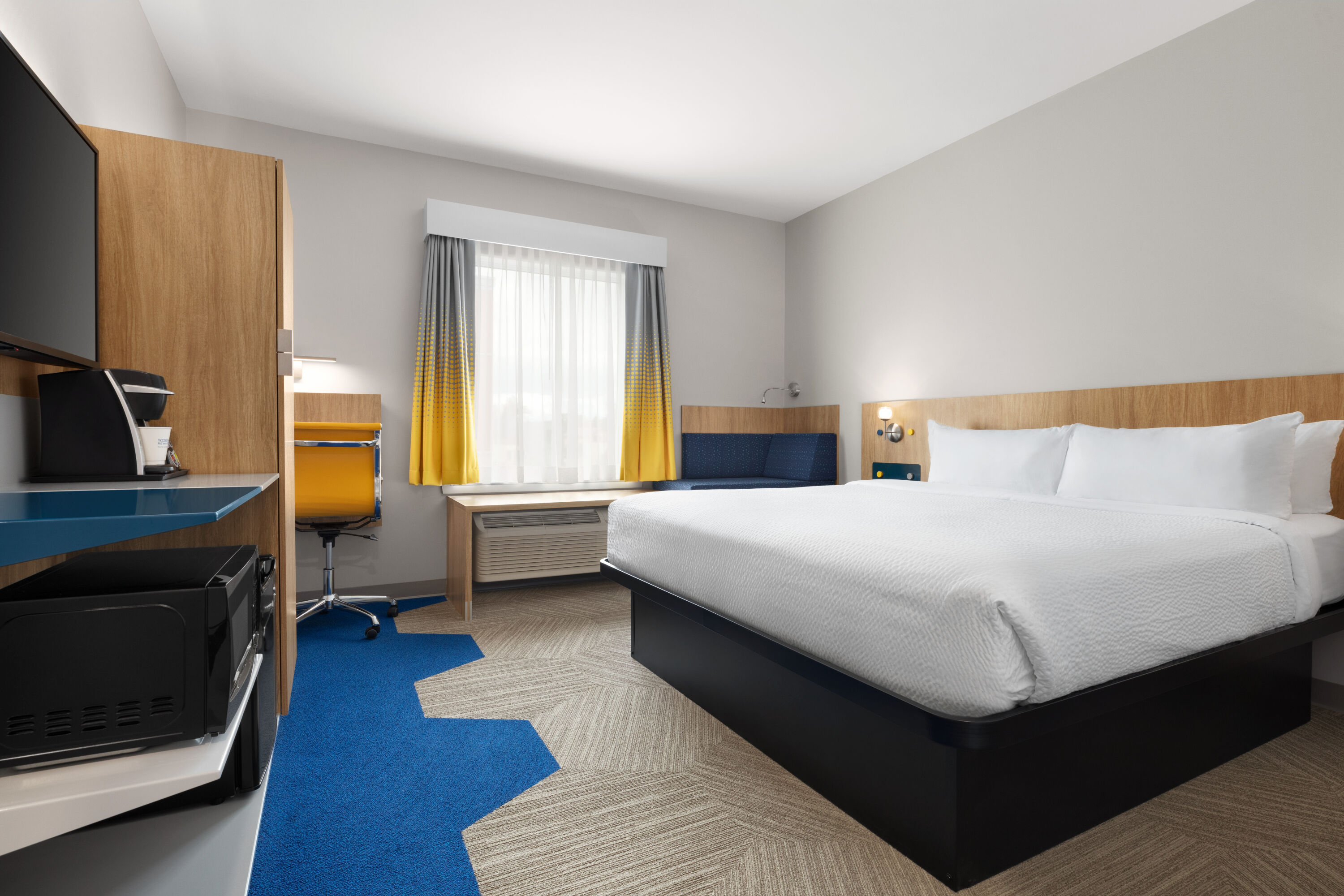 Guest room at the Microtel Inn & Suites by Wyndham Lac-Megantic in Lac-Megantic, Quebec