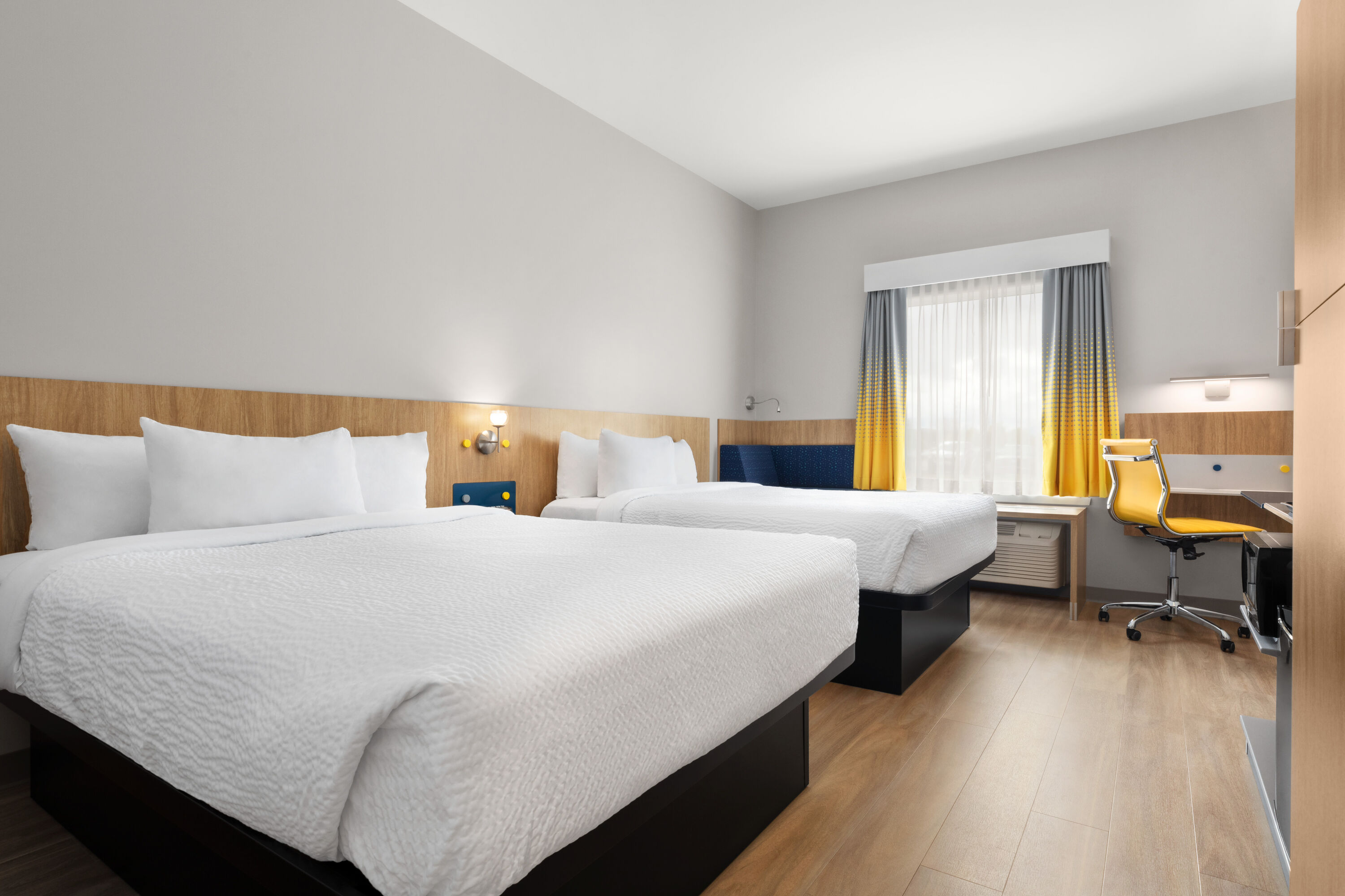 Guest room at the Microtel Inn & Suites by Wyndham Lac-Megantic in Lac-Megantic, Quebec