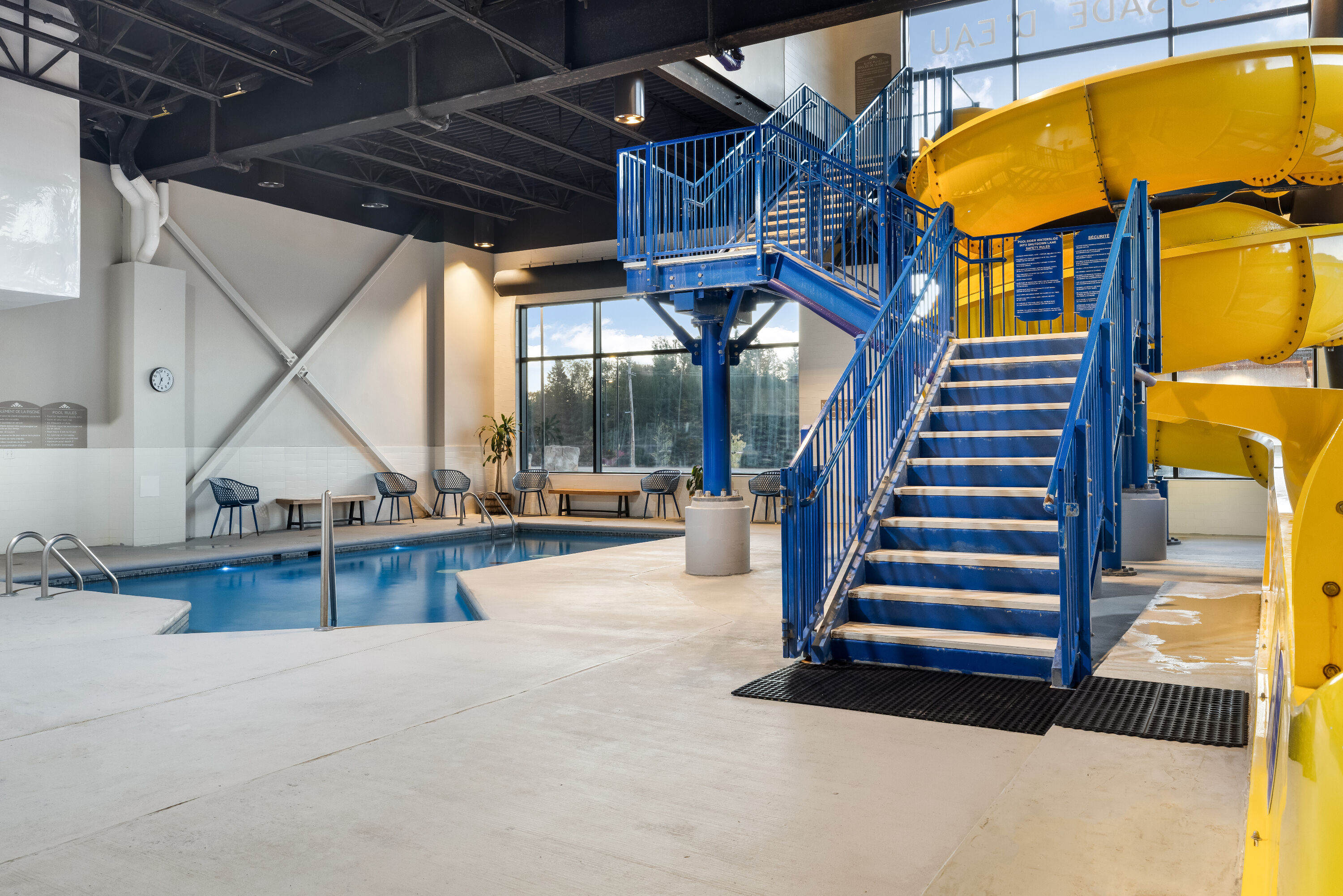 Indoor pool at the Microtel Inn & Suites by Wyndham Mont Tremblant in Mont-Tremblant, Quebec