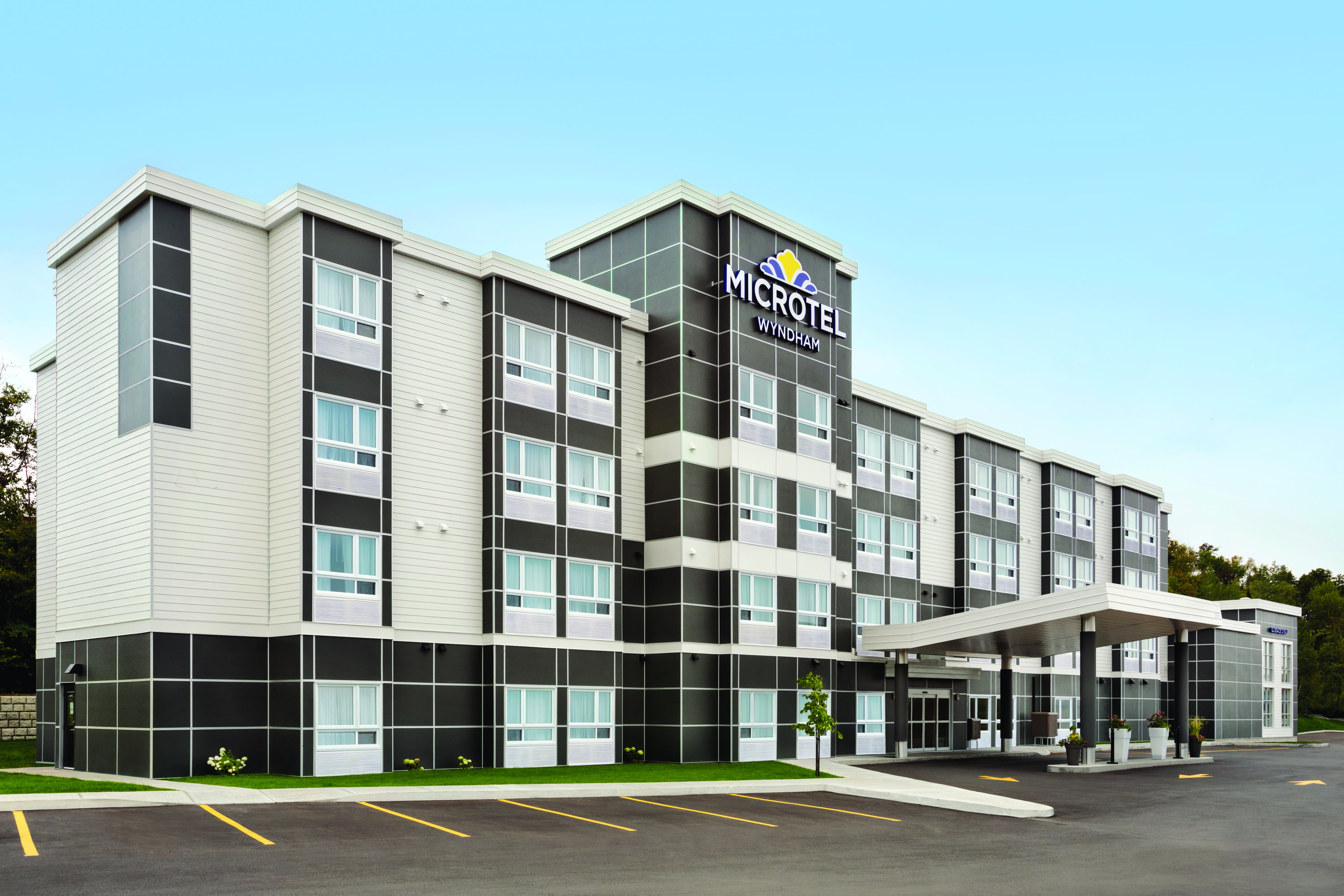 Exterior of Microtel Inn & Suites by Wyndham Val-d Or hotel in Val-d Or, Quebec