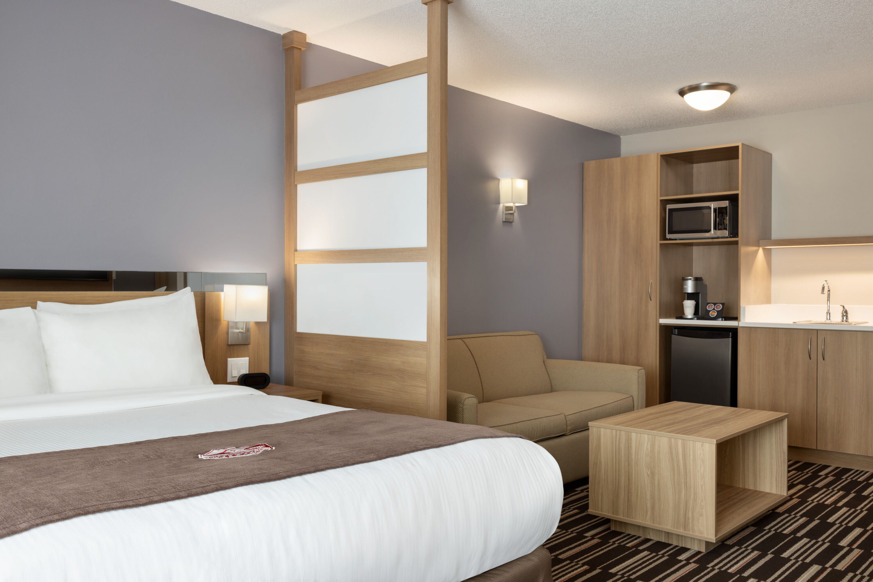 Guest room at the Microtel Inn & Suites by Wyndham Val-d Or in Val-d Or, Quebec