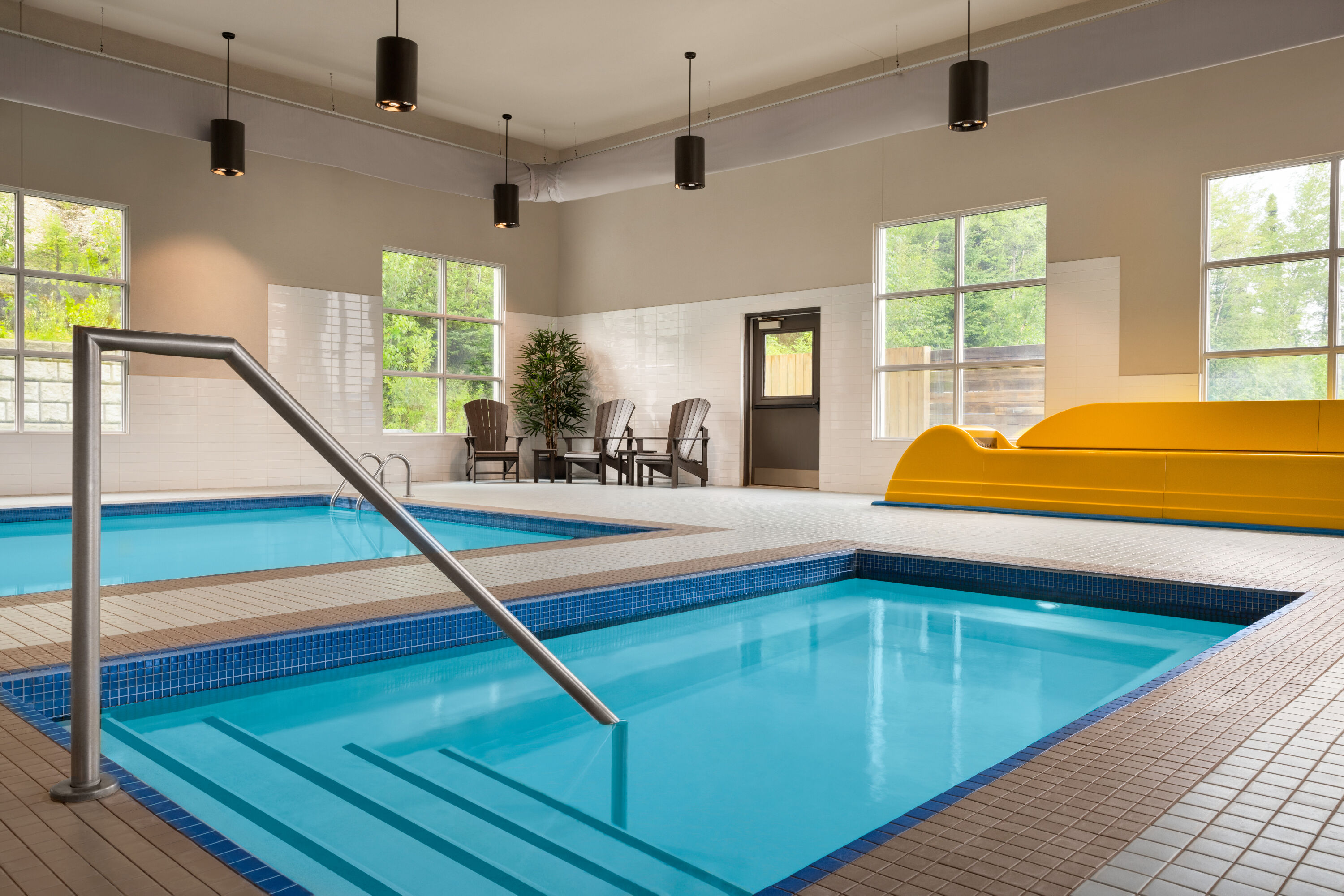 Indoor pool at the Microtel Inn & Suites by Wyndham Val-d Or in Val-d Or, Quebec