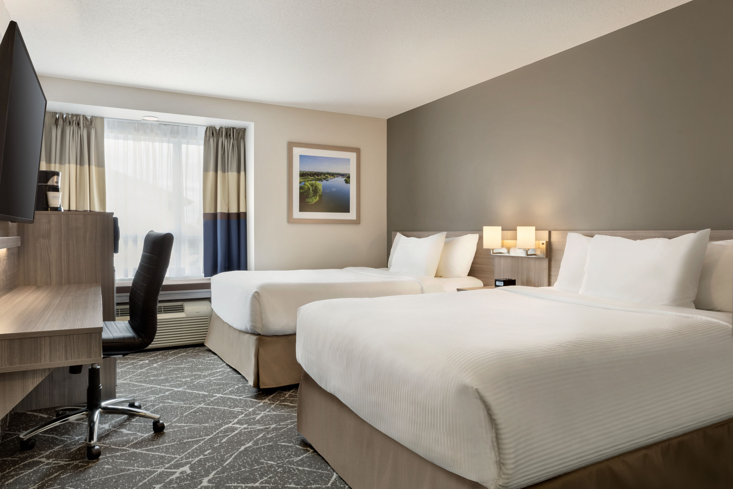 Guest room at the Microtel Inn & Suites by Wyndham Lloydminster in Lloydminster, Saskatchewan