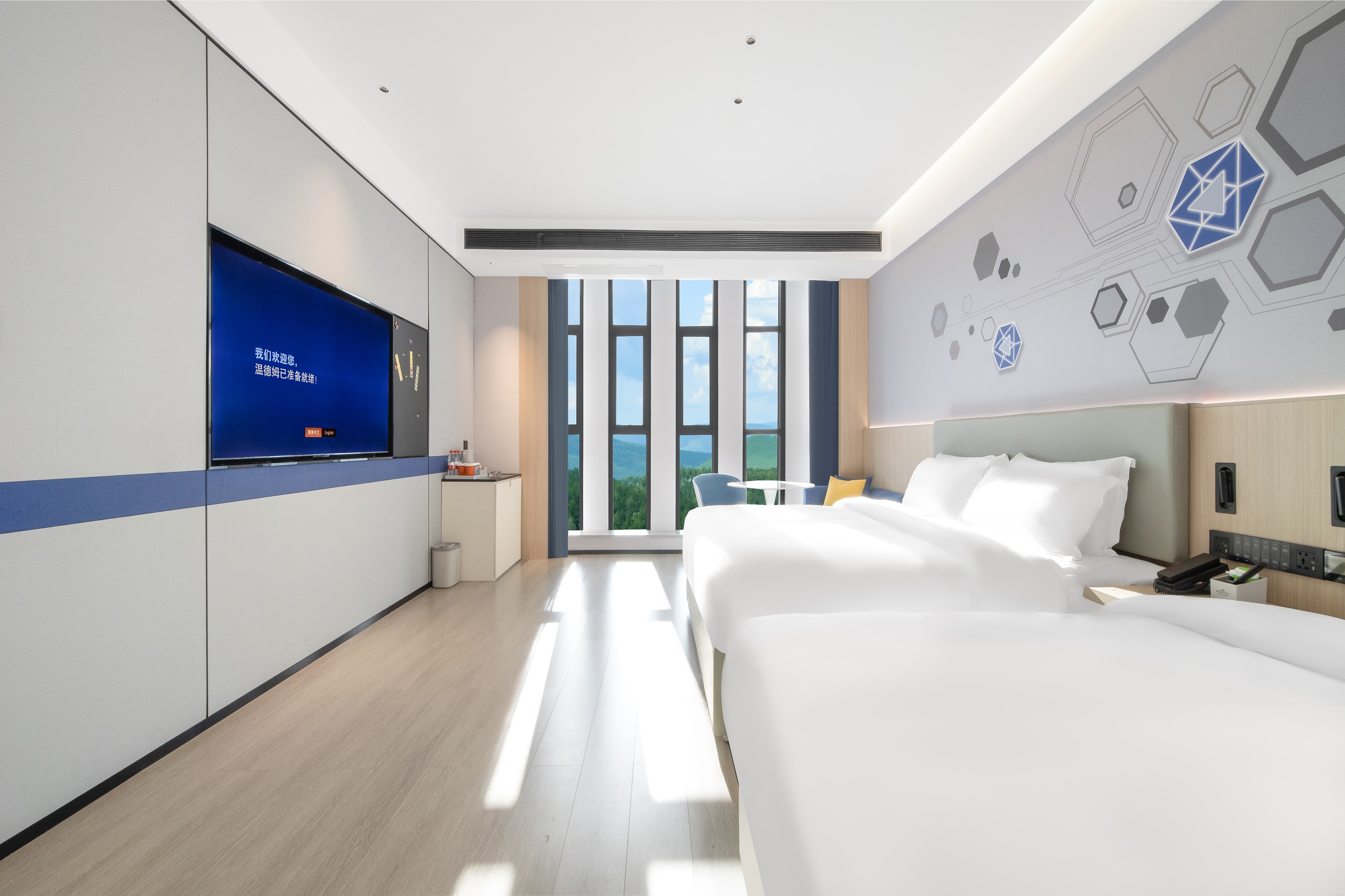 Guest room at the Microtel by Wyndham Anshun Xixiu in Anshun, Other than US/Canada