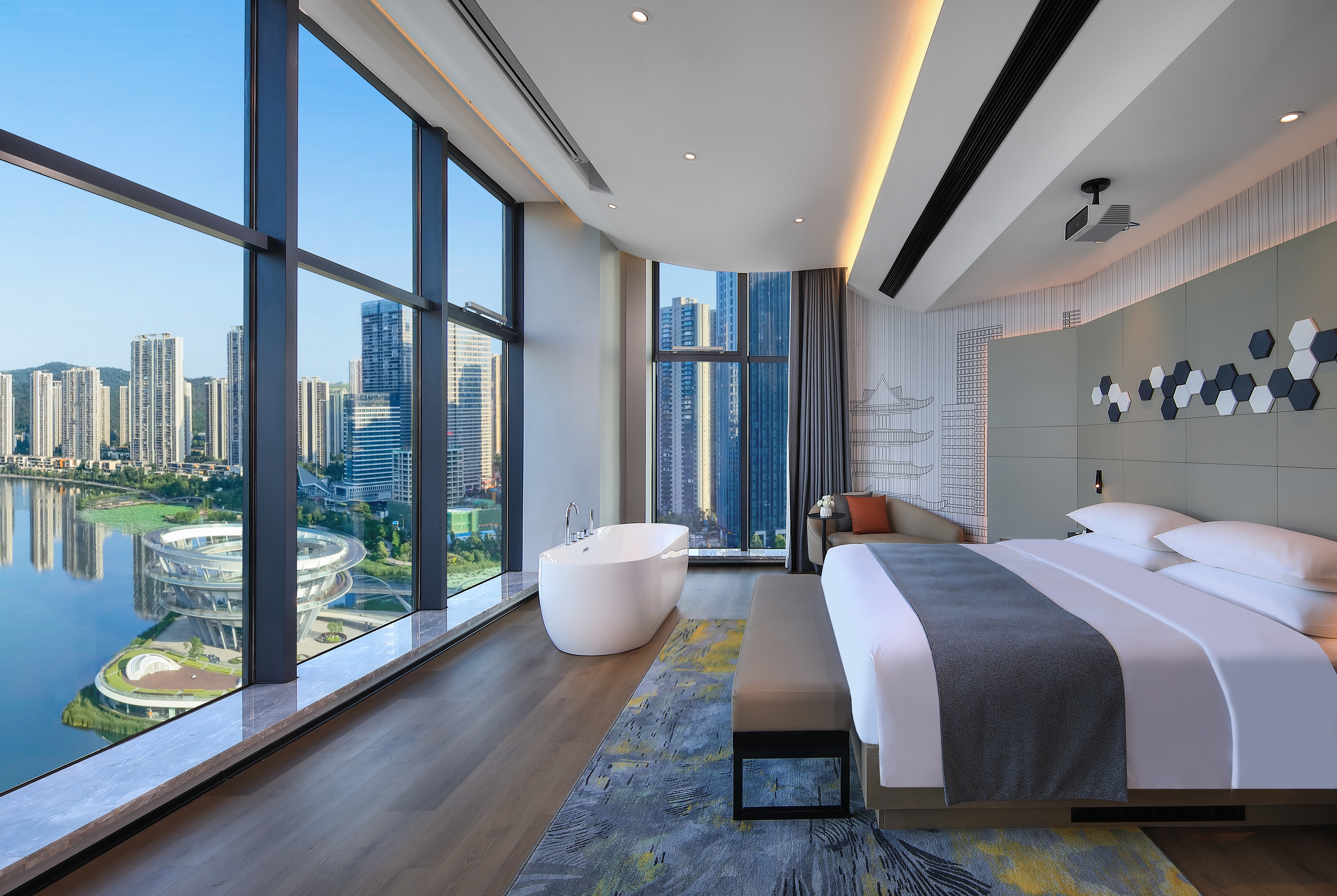 Guest room at the Microtel by Wyndham Changsha Meixi Lake in Changsha, Other than US/Canada