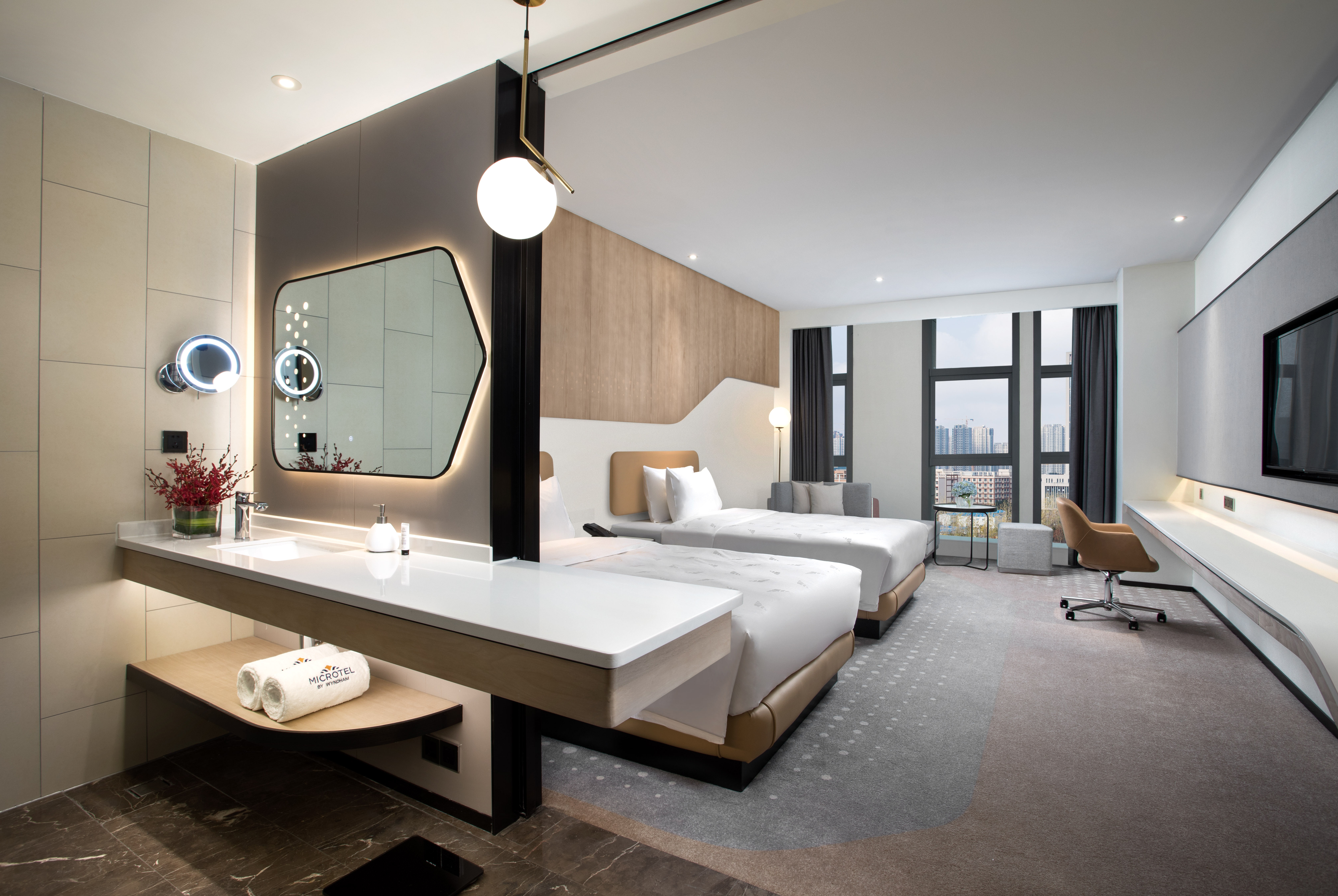 Guest room at the Microtel By Wyndham Hefei in Hefei, Other than US/Canada