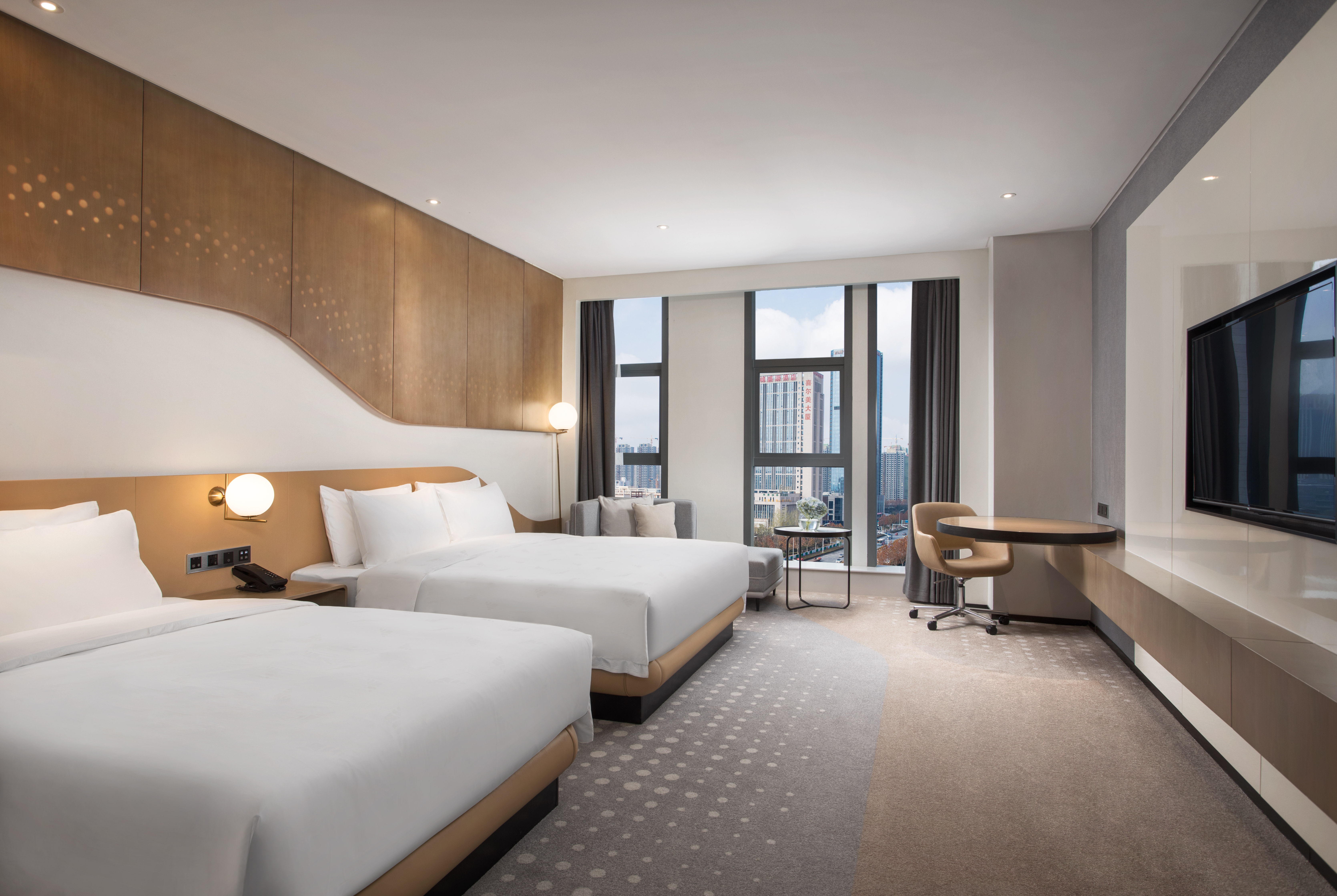 Guest room at the Microtel By Wyndham Hefei in Hefei, Other than US/Canada