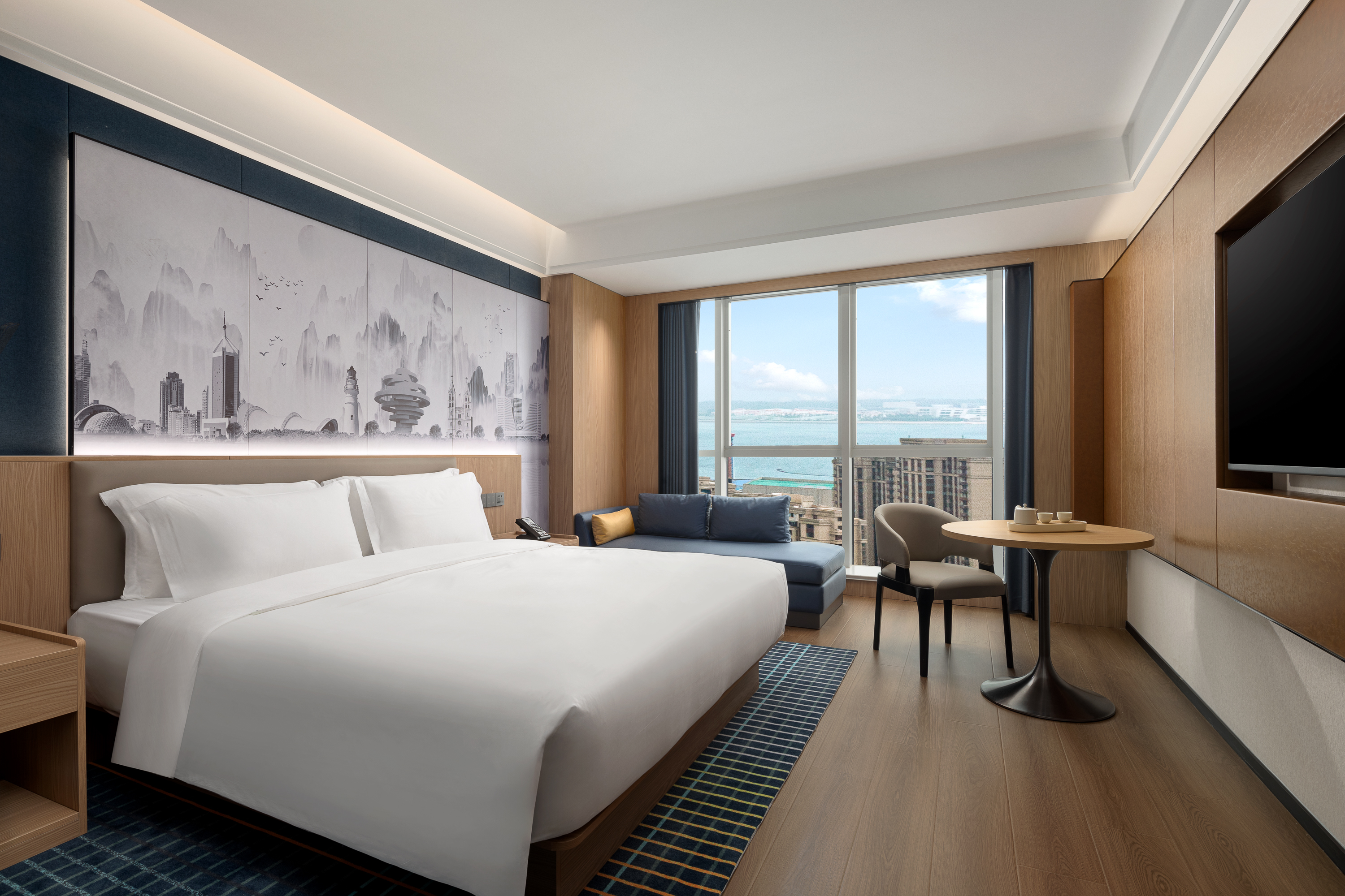 Guest room at the Microtel by Wyndham Qingdao Huangdao in Qingdao, Other than US/Canada