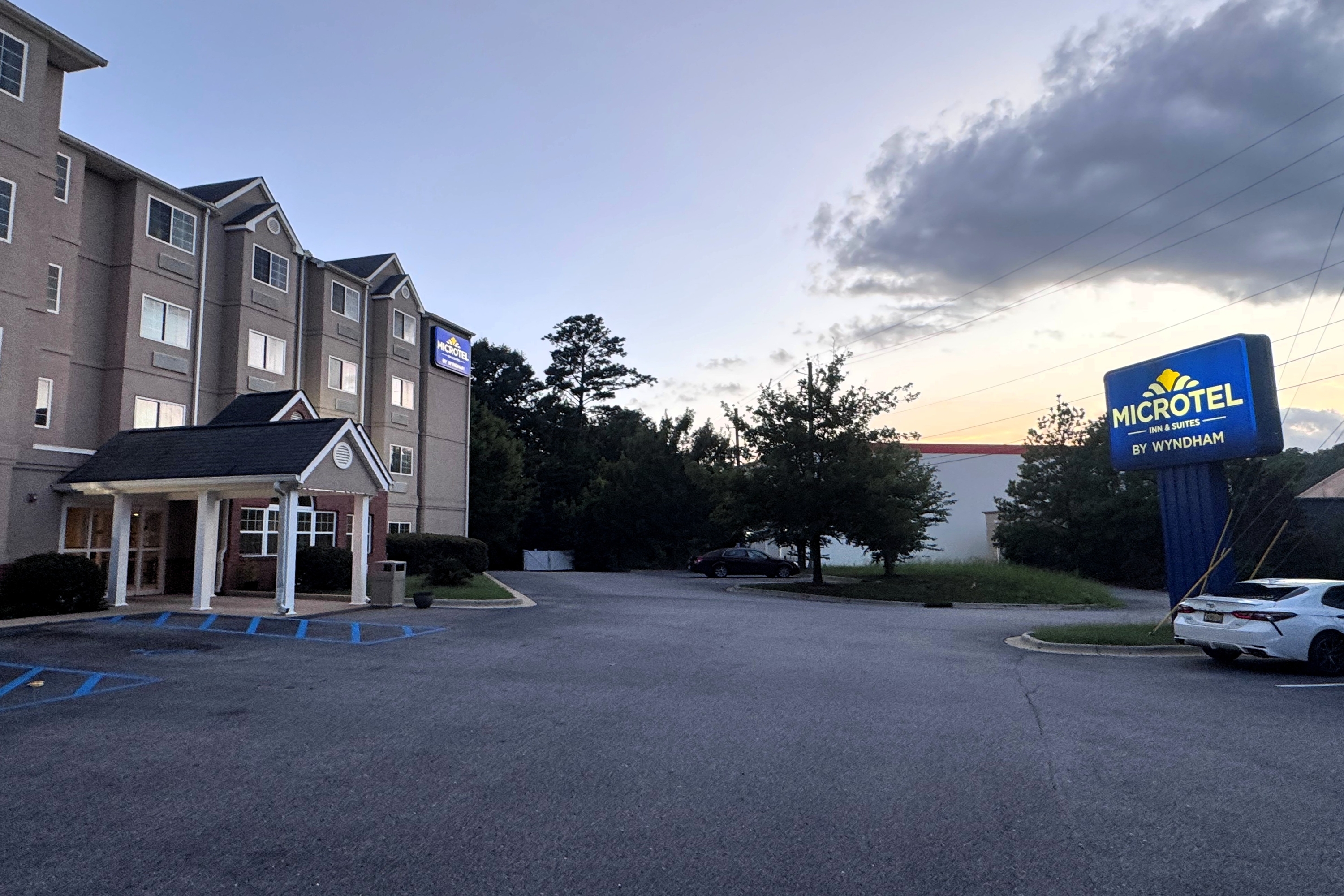 Exterior Dusk Image of Microtel Inn & Suites by Wyndham Hoover/Birmingham hotel in Hoover, Alabama