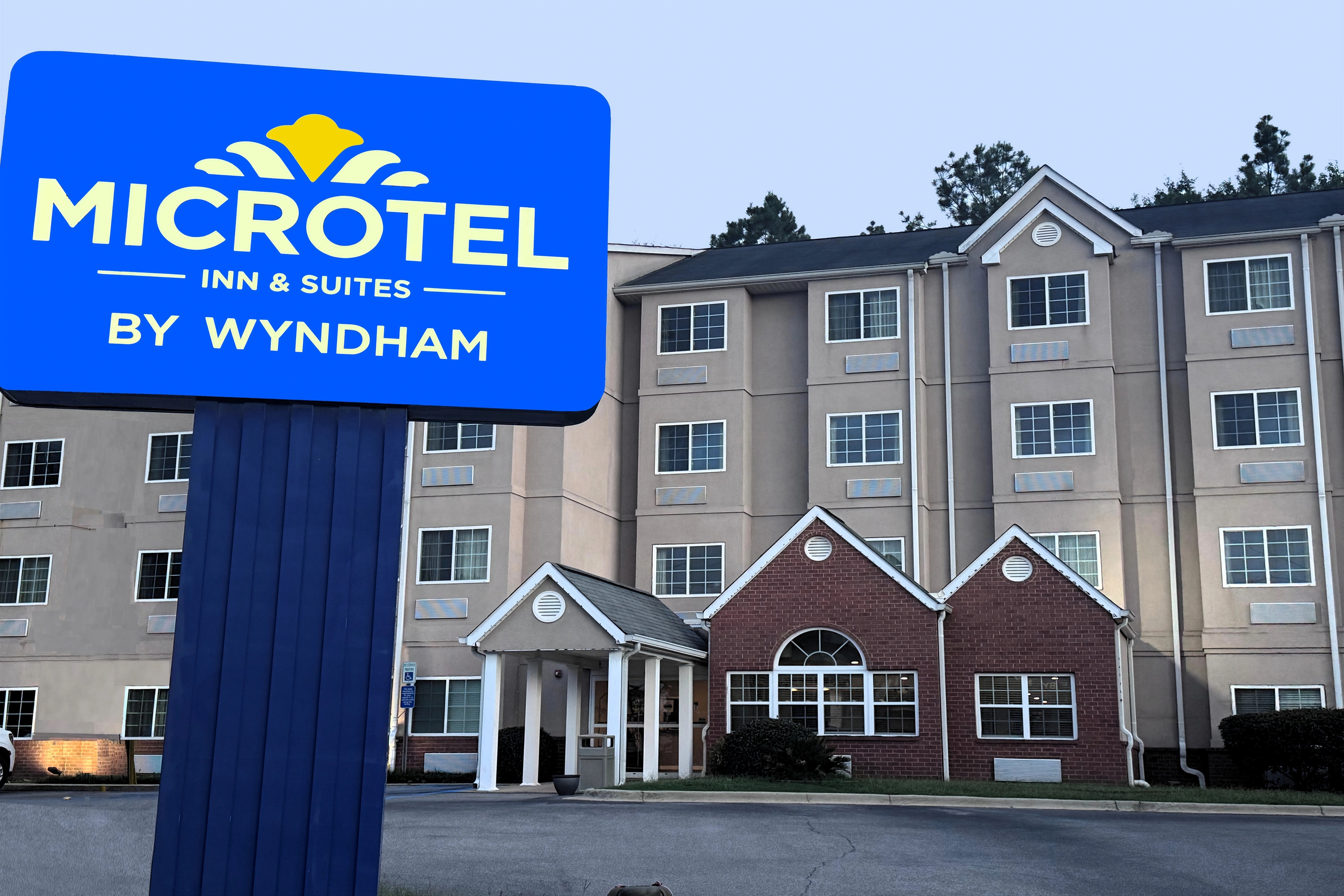 Exterior Dusk Image of Microtel Inn & Suites by Wyndham Hoover/Birmingham hotel in Hoover, Alabama