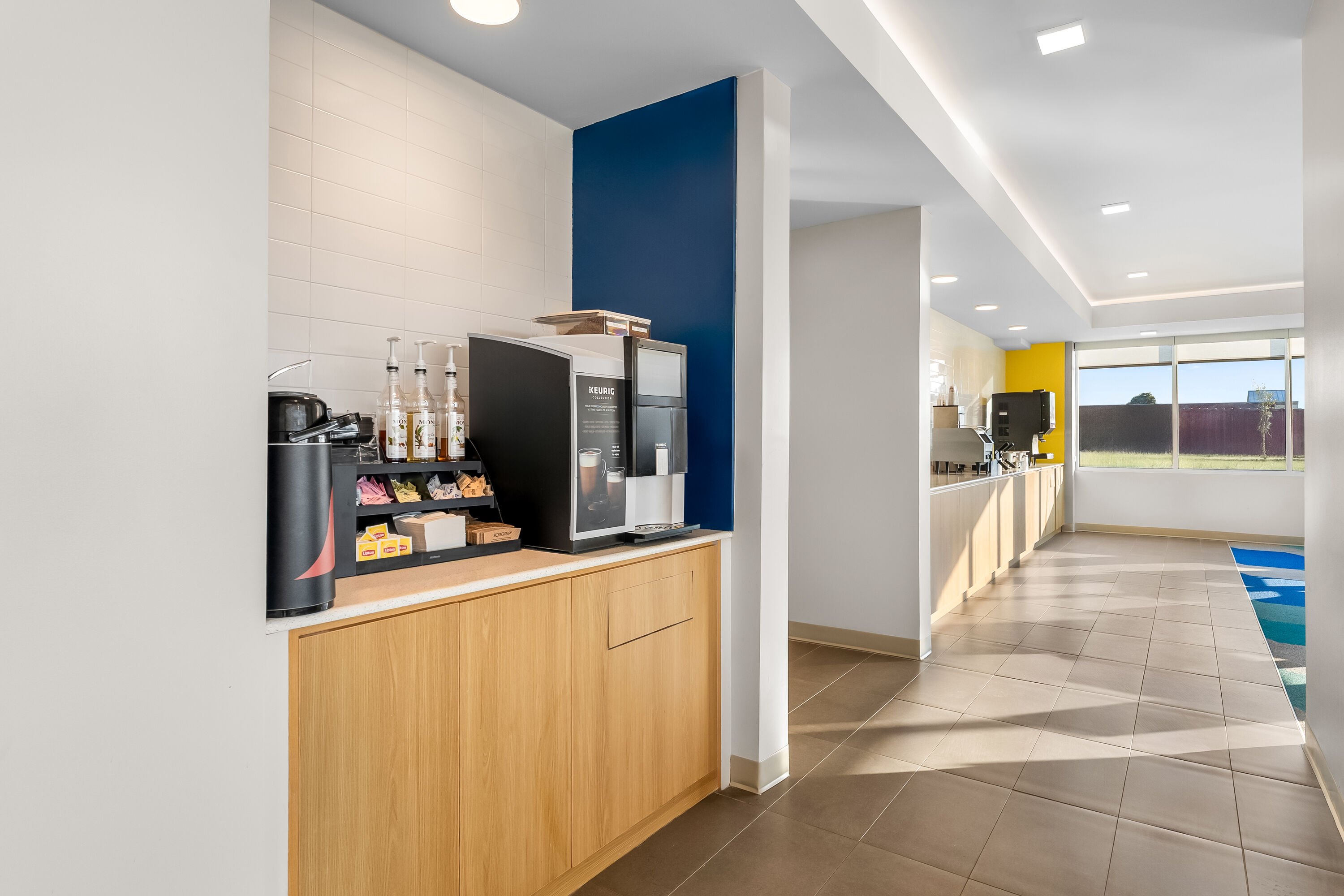 Microtel Inn & Suites by Wyndham Prattville Montgomery restaurant breakfast area close up in Prattville, Alabama