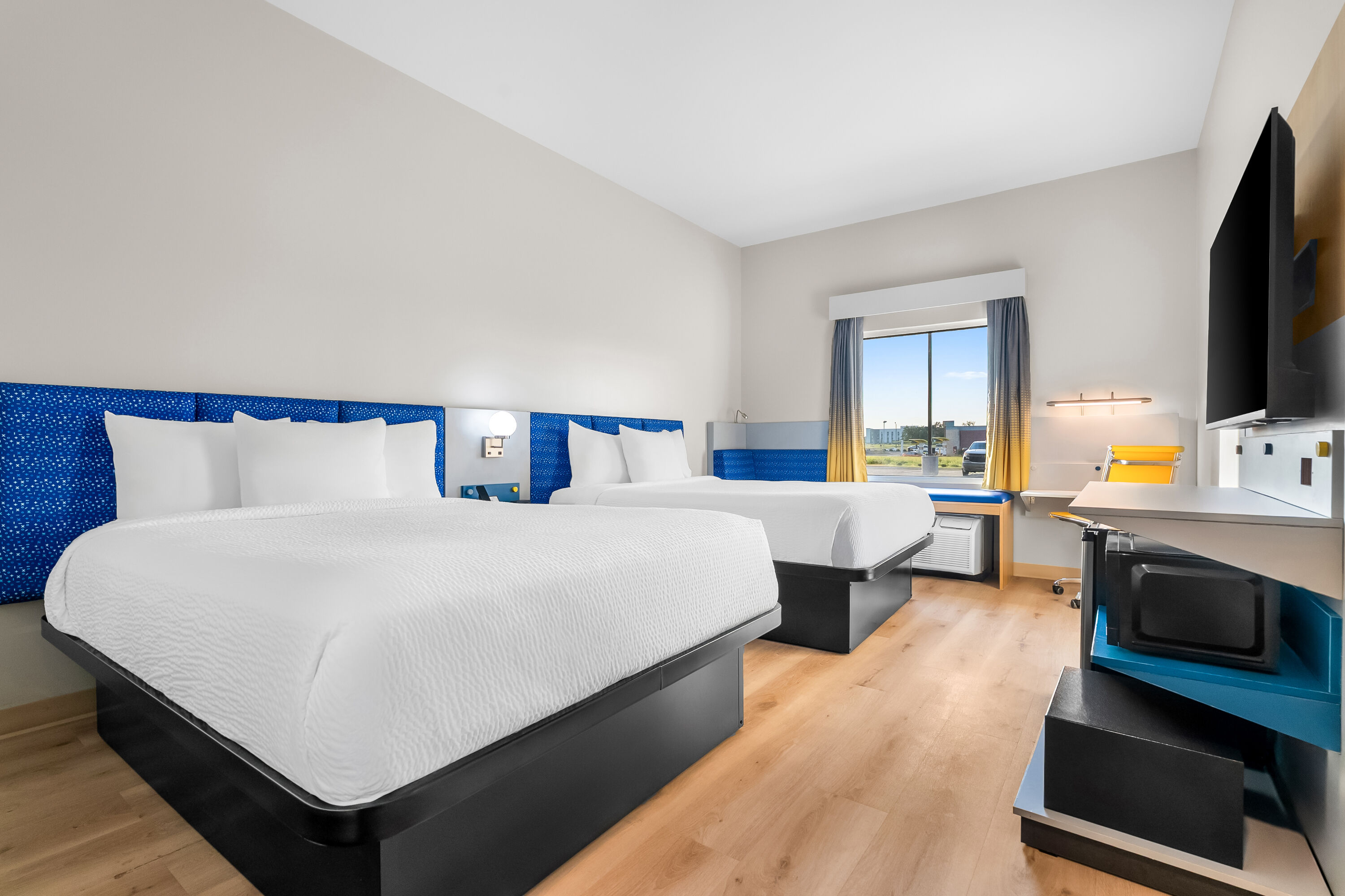 Double bed guest room at the Microtel Inn & Suites by Wyndham Prattville Montgomery in Prattville, Alabama