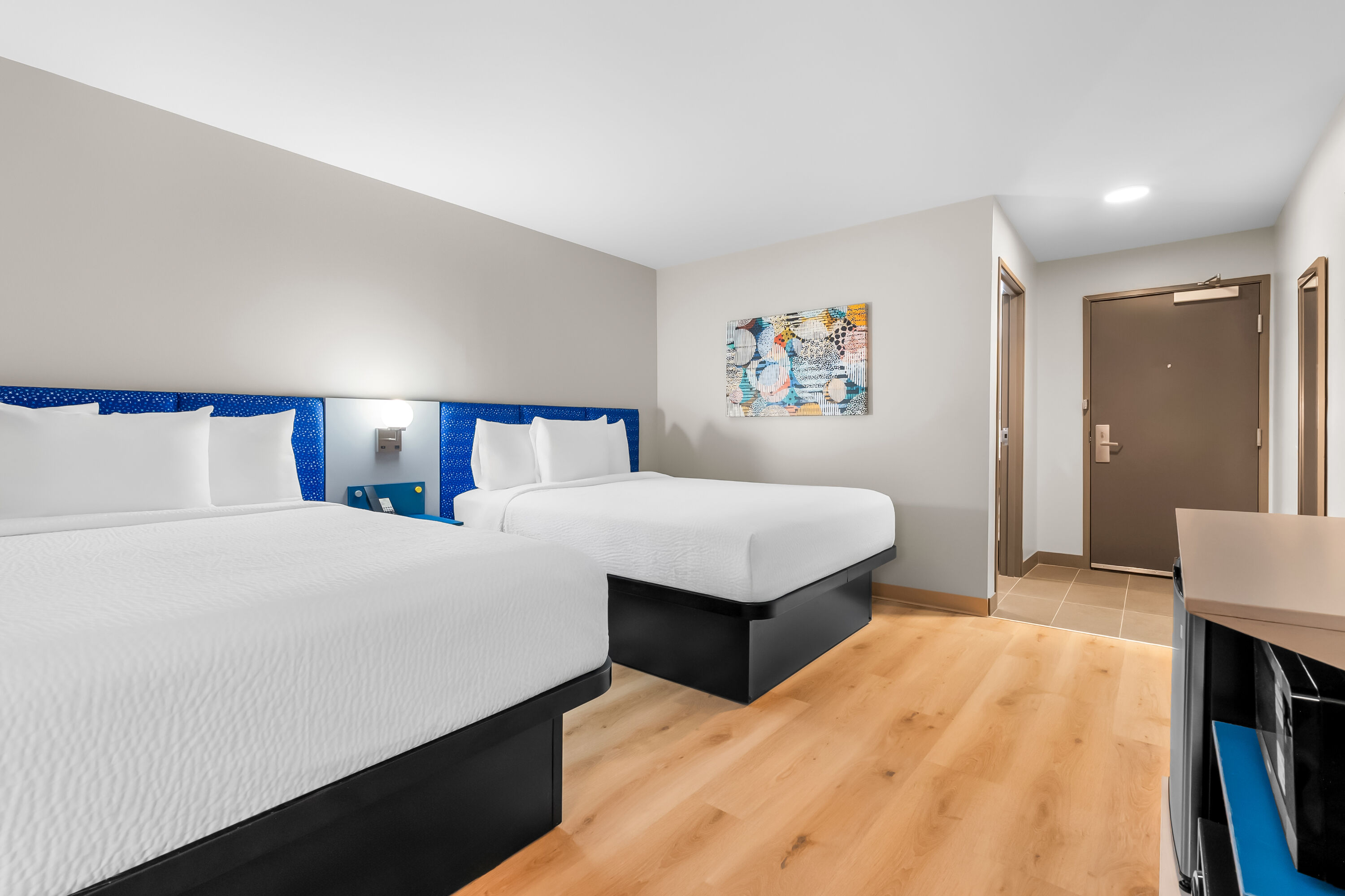 Double bed guest room at the Microtel Inn & Suites by Wyndham Prattville Montgomery in Prattville, Alabama