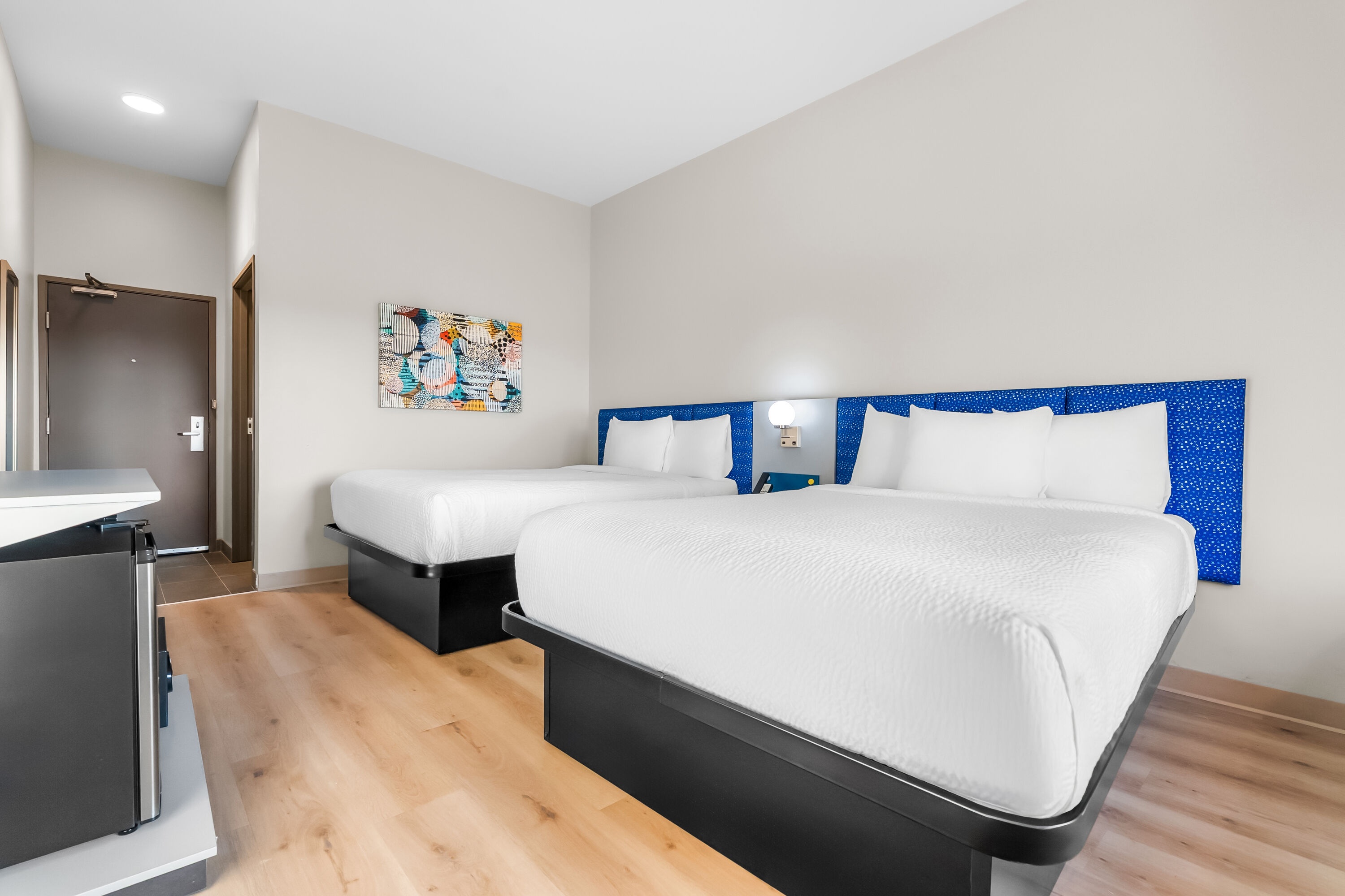 Double bed guest room at the Microtel Inn & Suites by Wyndham Prattville Montgomery in Prattville, Alabama