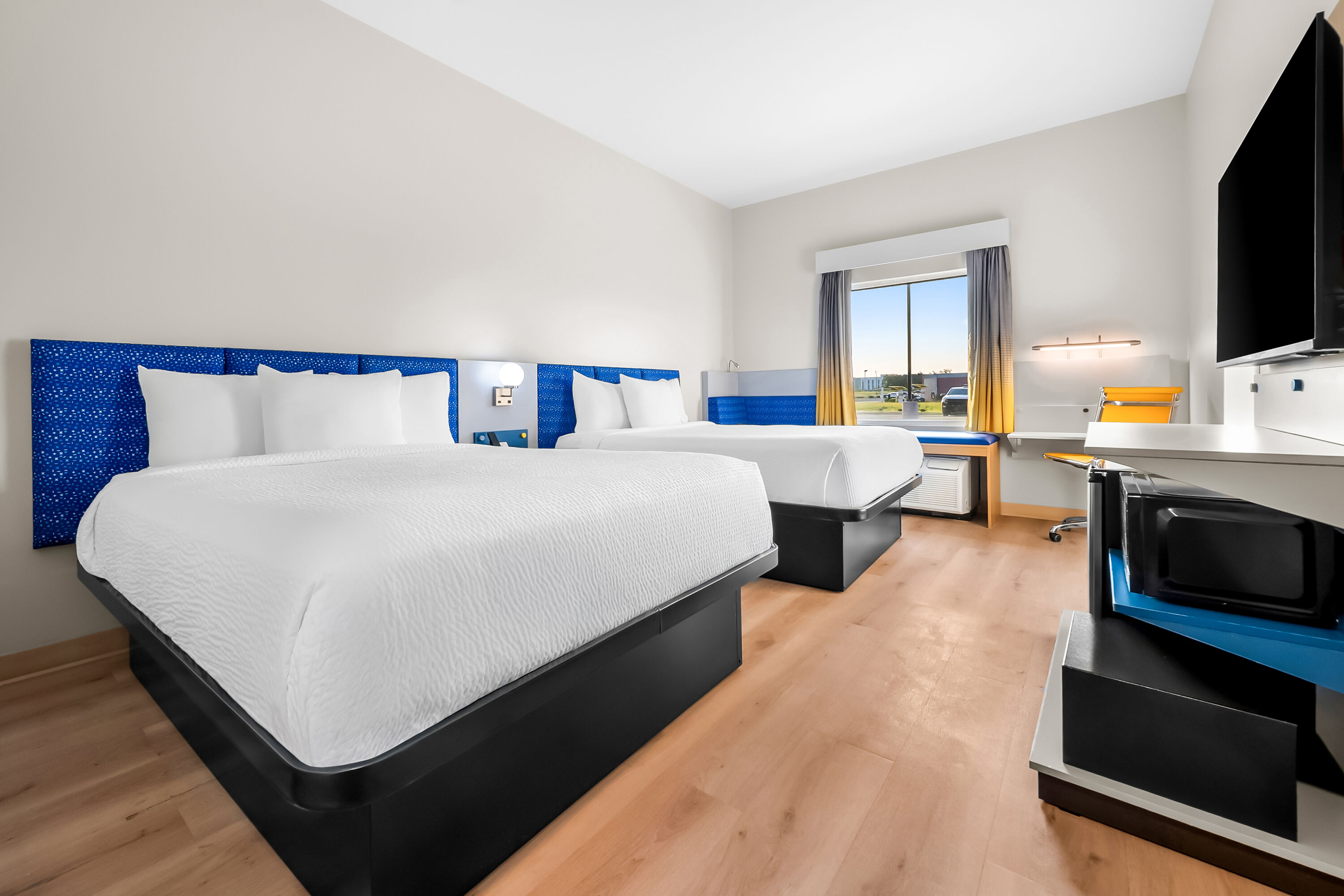 Double bed guest room at the Microtel Inn & Suites by Wyndham Prattville Montgomery in Prattville, Alabama