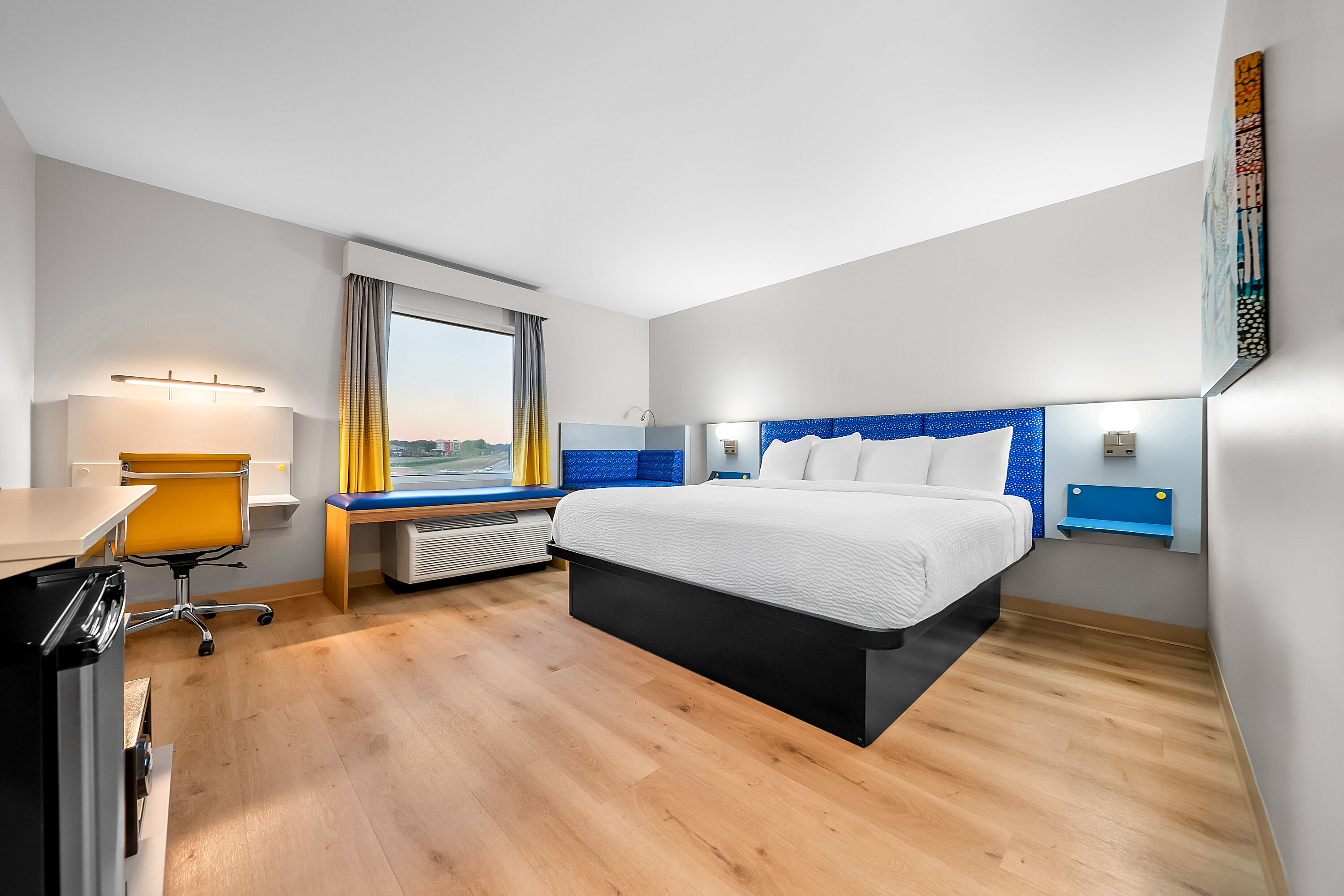 King bed guest room at the Microtel Inn & Suites by Wyndham Prattville Montgomery in Prattville, Alabama