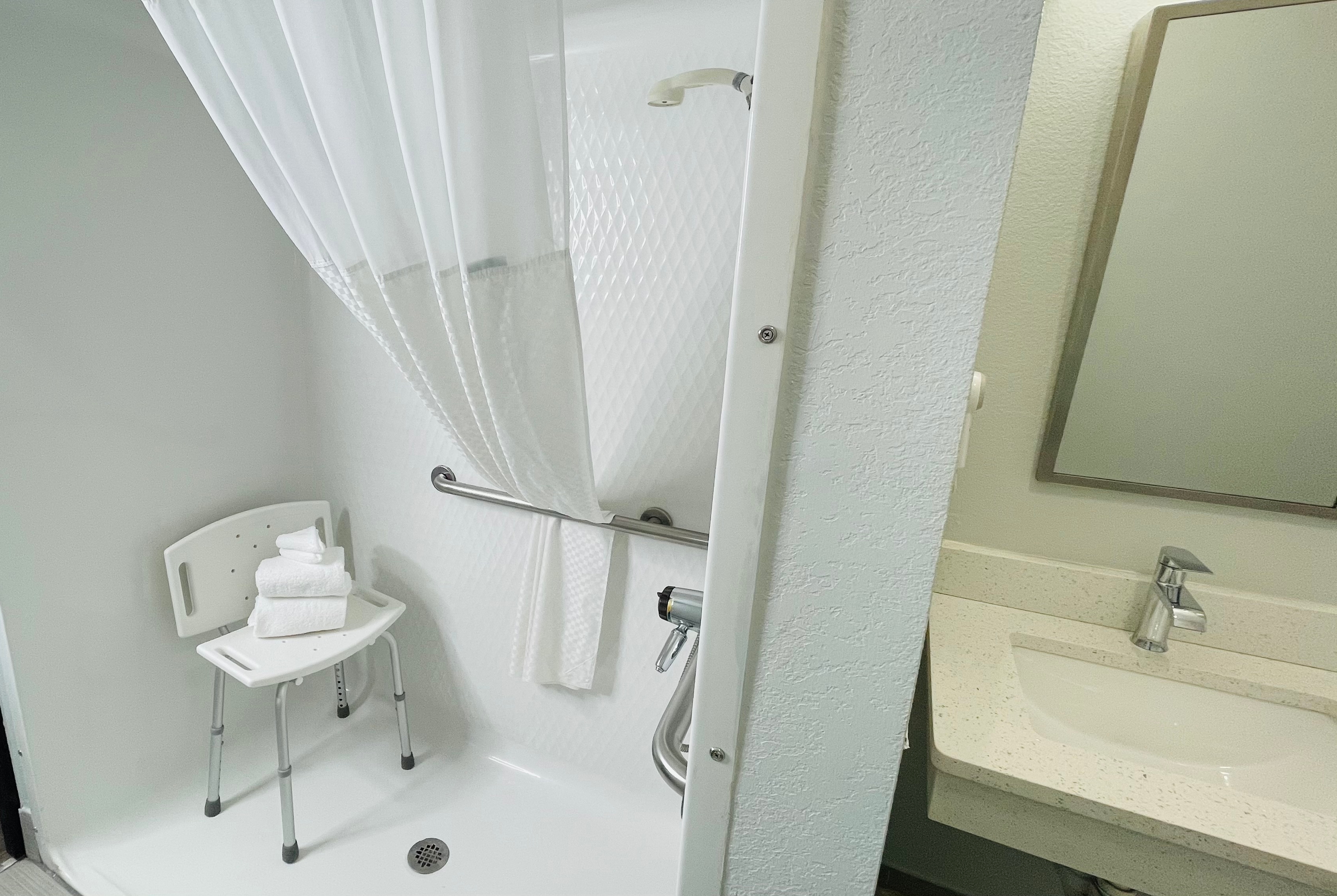 Guest room bath at the Microtel Inn & Suites by Wyndham Tuscaloosa East in Tuscaloosa Cottondale, Alabama