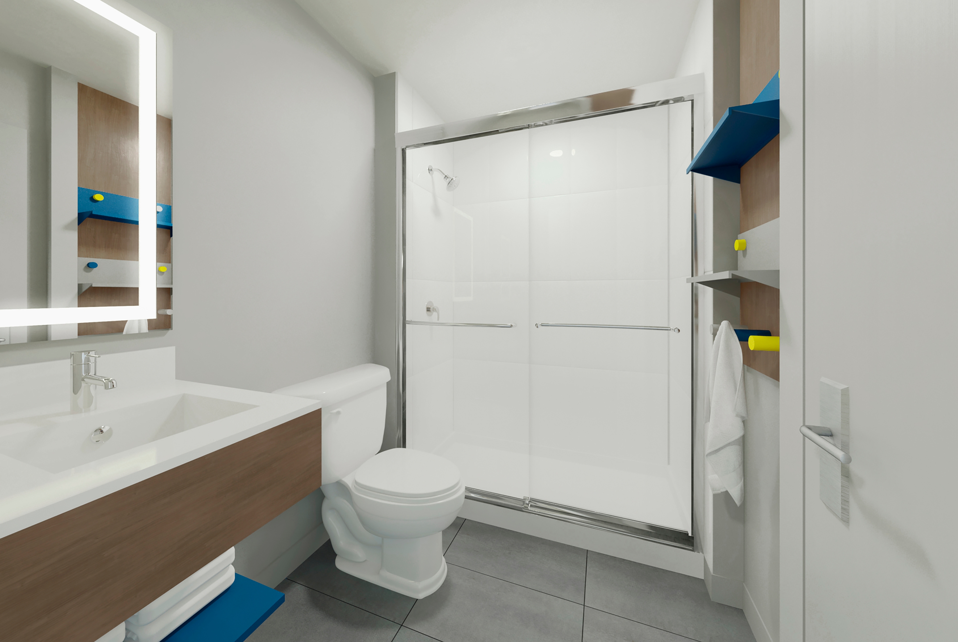 Guest room bath at the Microtel Inn & Suites by Wyndham Blytheville in Blytheville, Arkansas