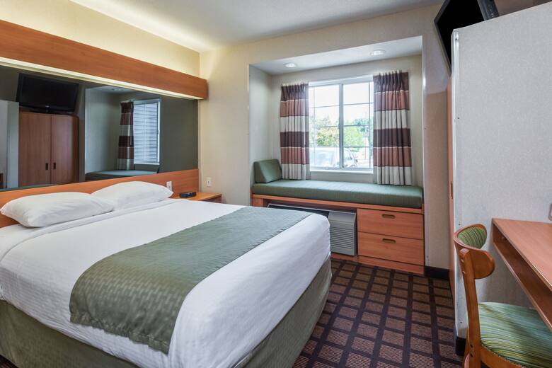 Guest room at the Microtel Inn & Suites by Wyndham Uncasville in Uncasville, Connecticut