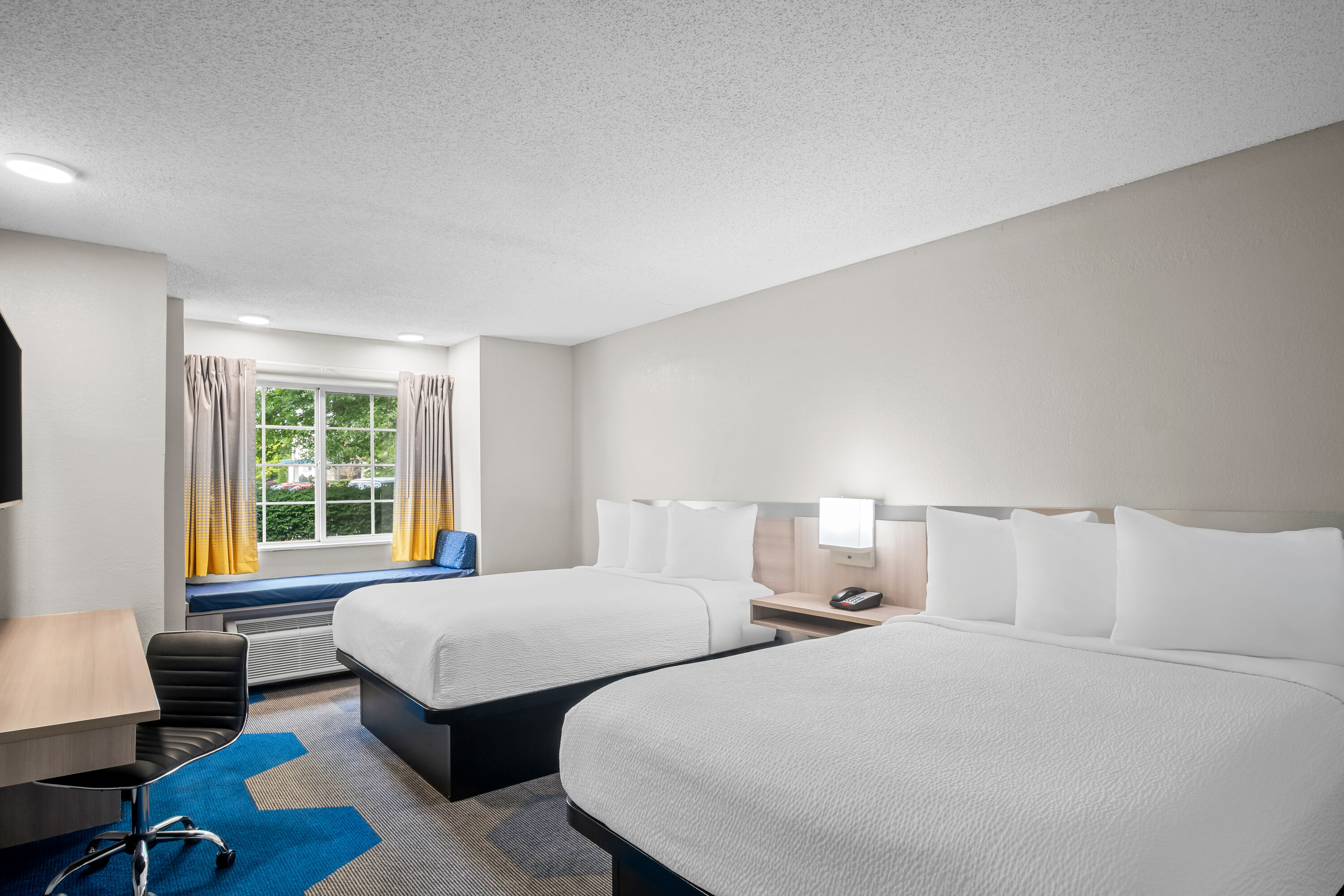 Double bed guest room at the Microtel Inn & Suites by Wyndham Georgetown in Georgetown, Kentucky