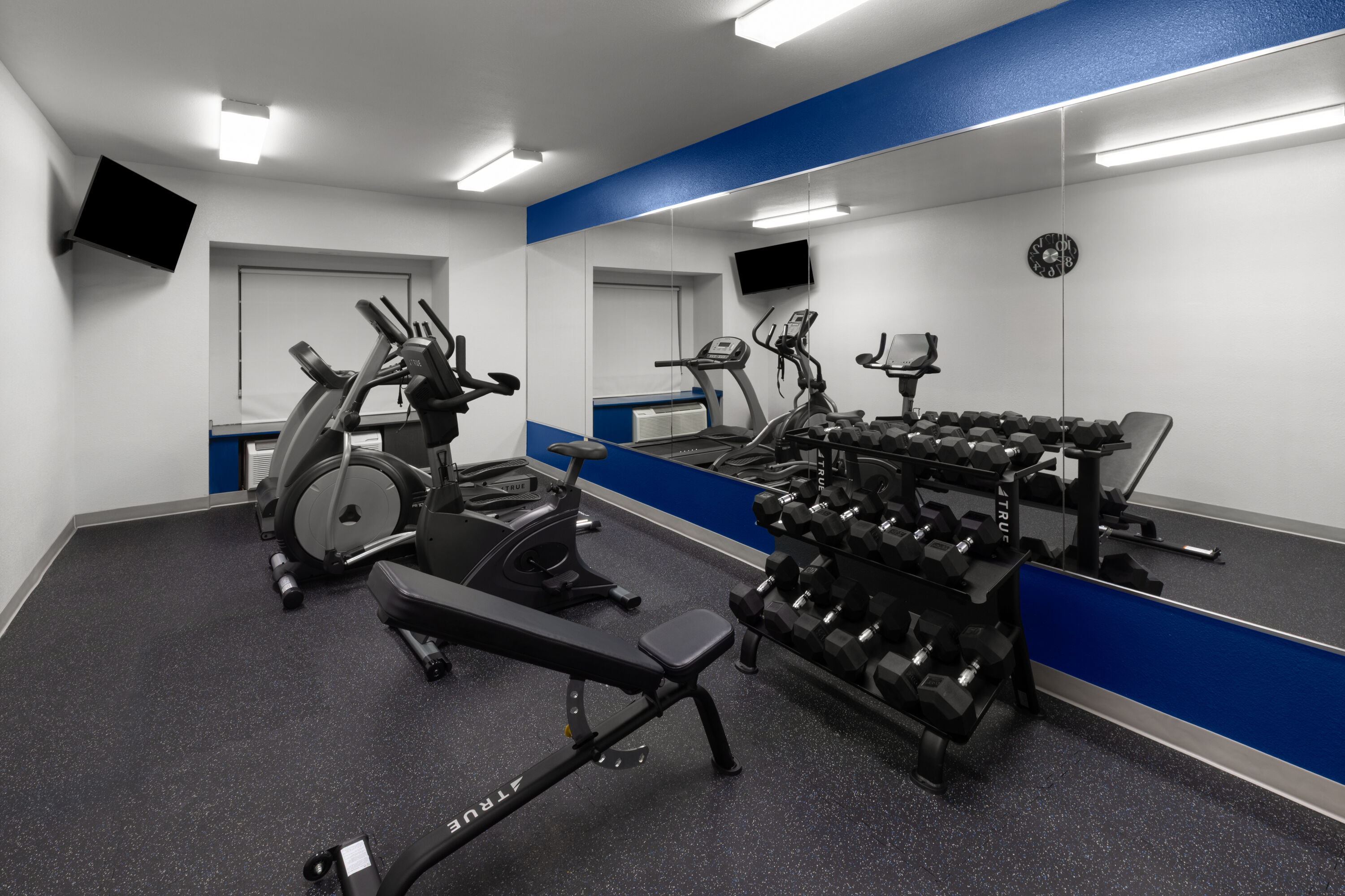 Fitness room at Microtel Inn & Suites by Wyndham Baton Rouge Airport in Baton Rouge, Louisiana