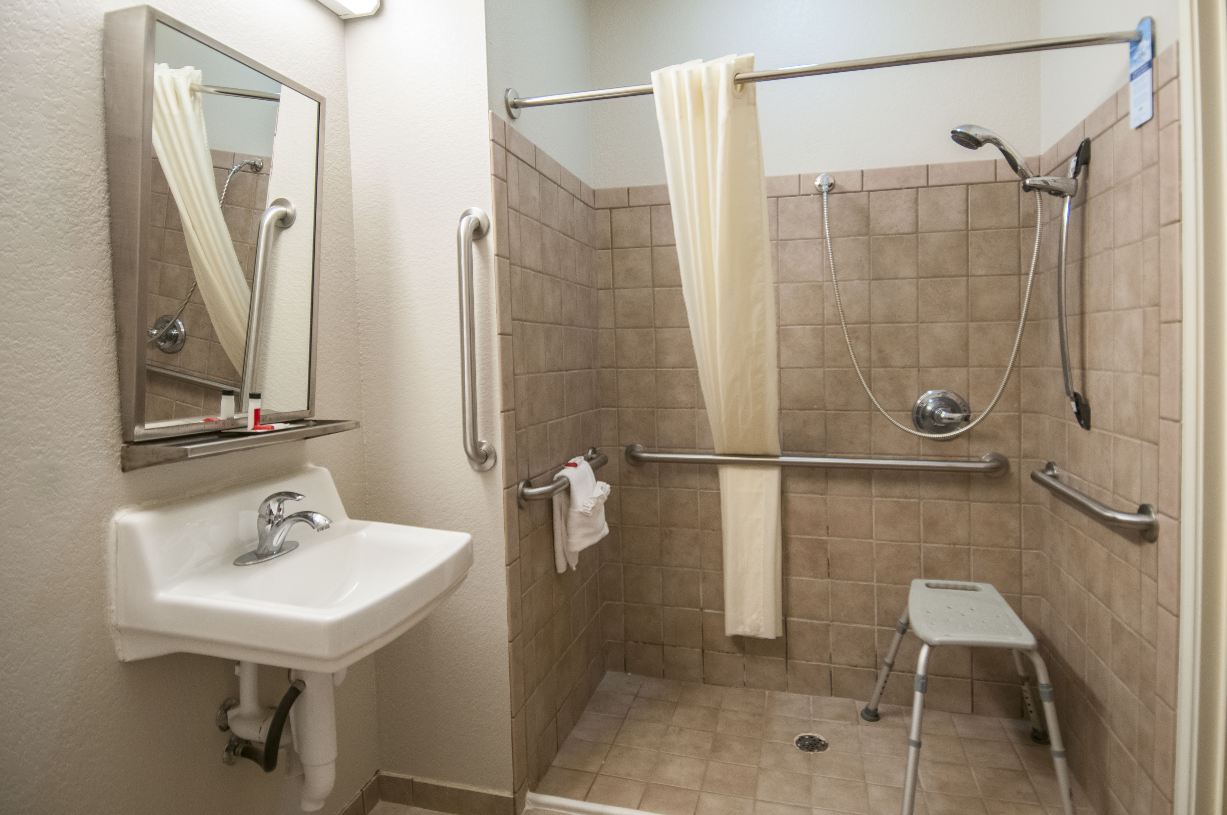 Guest room bath at the Microtel Inn & Suites by Wyndham Pearl River/Slidell in Pearl River, Louisiana