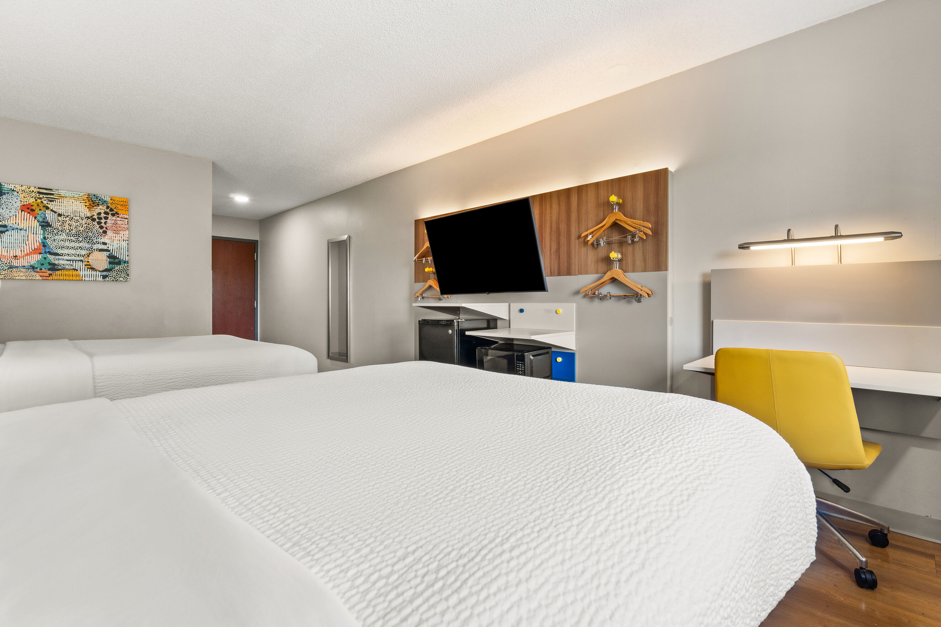 Double bed guest room at the Microtel Inn & Suites by Wyndham Salisbury in Salisbury, Maryland