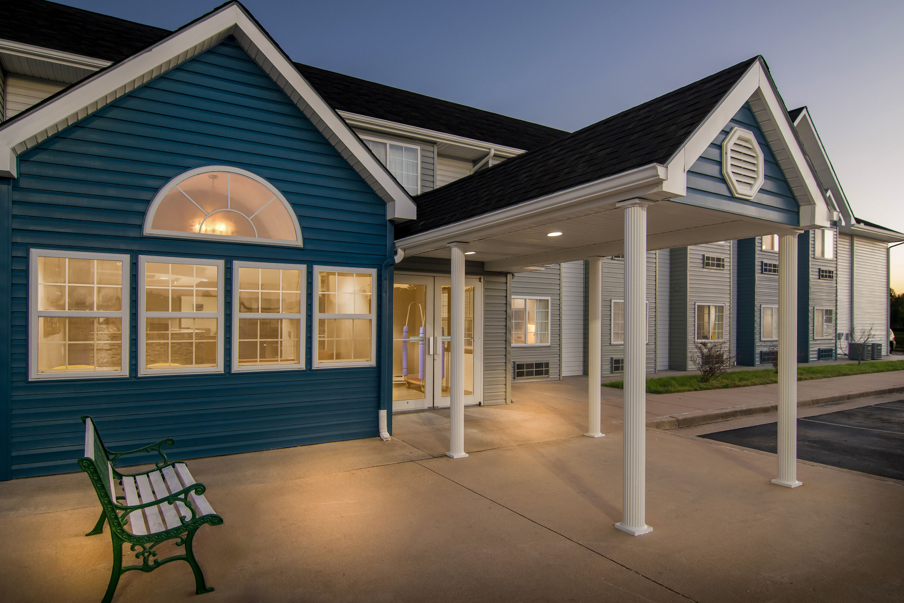 Exterior Night Image of Microtel Inn & Suites by Wyndham Joplin hotel in Joplin, Missouri