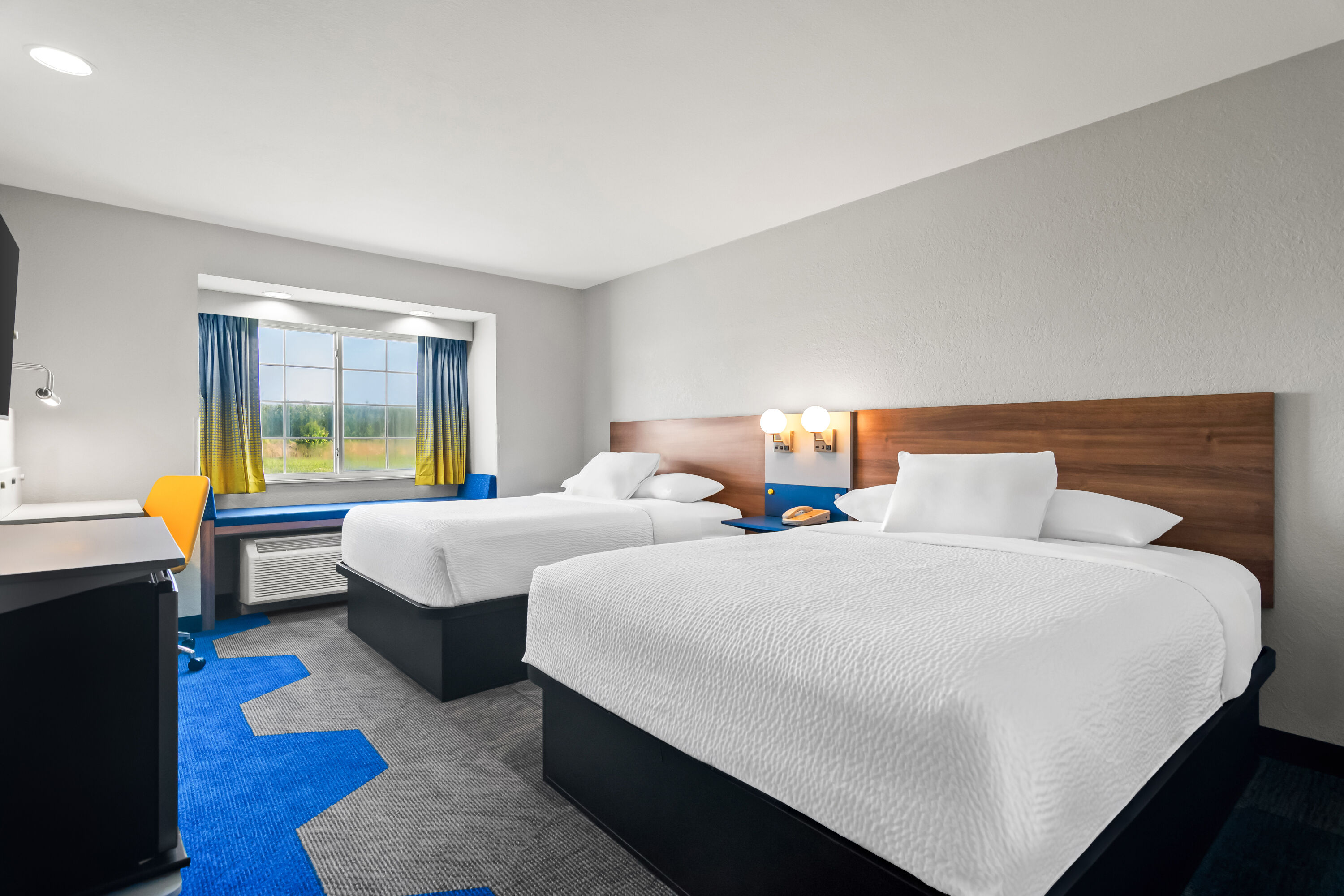 Double bed guest room at the Microtel Inn & Suites by Wyndham Joplin in Joplin, Missouri