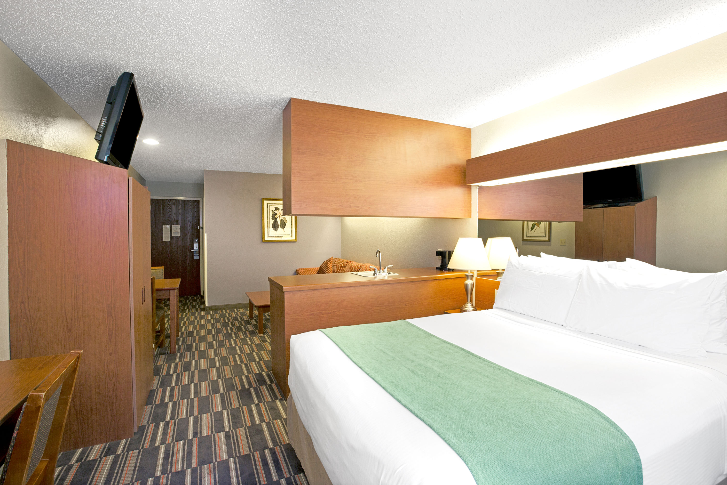 Guest room at the Microtel Inn & Suites by Wyndham Cherokee in Cherokee, North Carolina