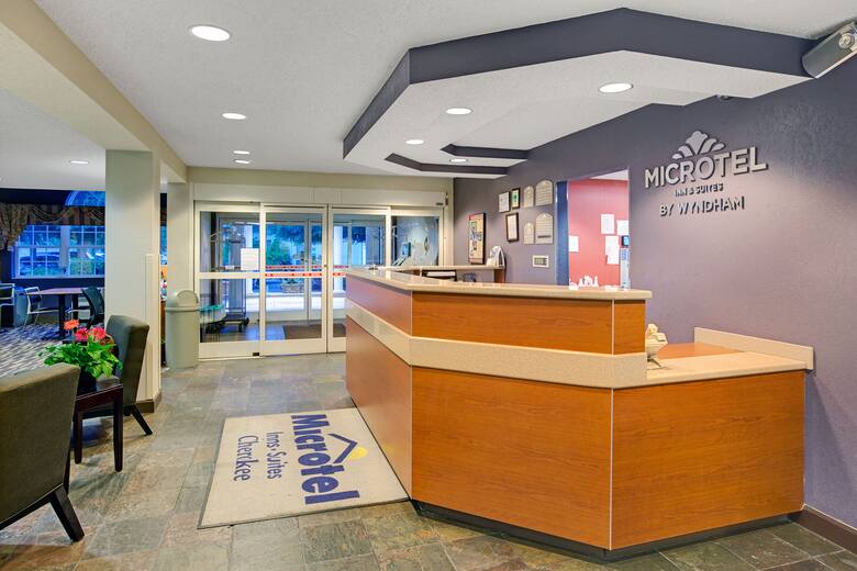 Microtel Inn & Suites by Wyndham Cherokee hotel lobby in Cherokee, North Carolina