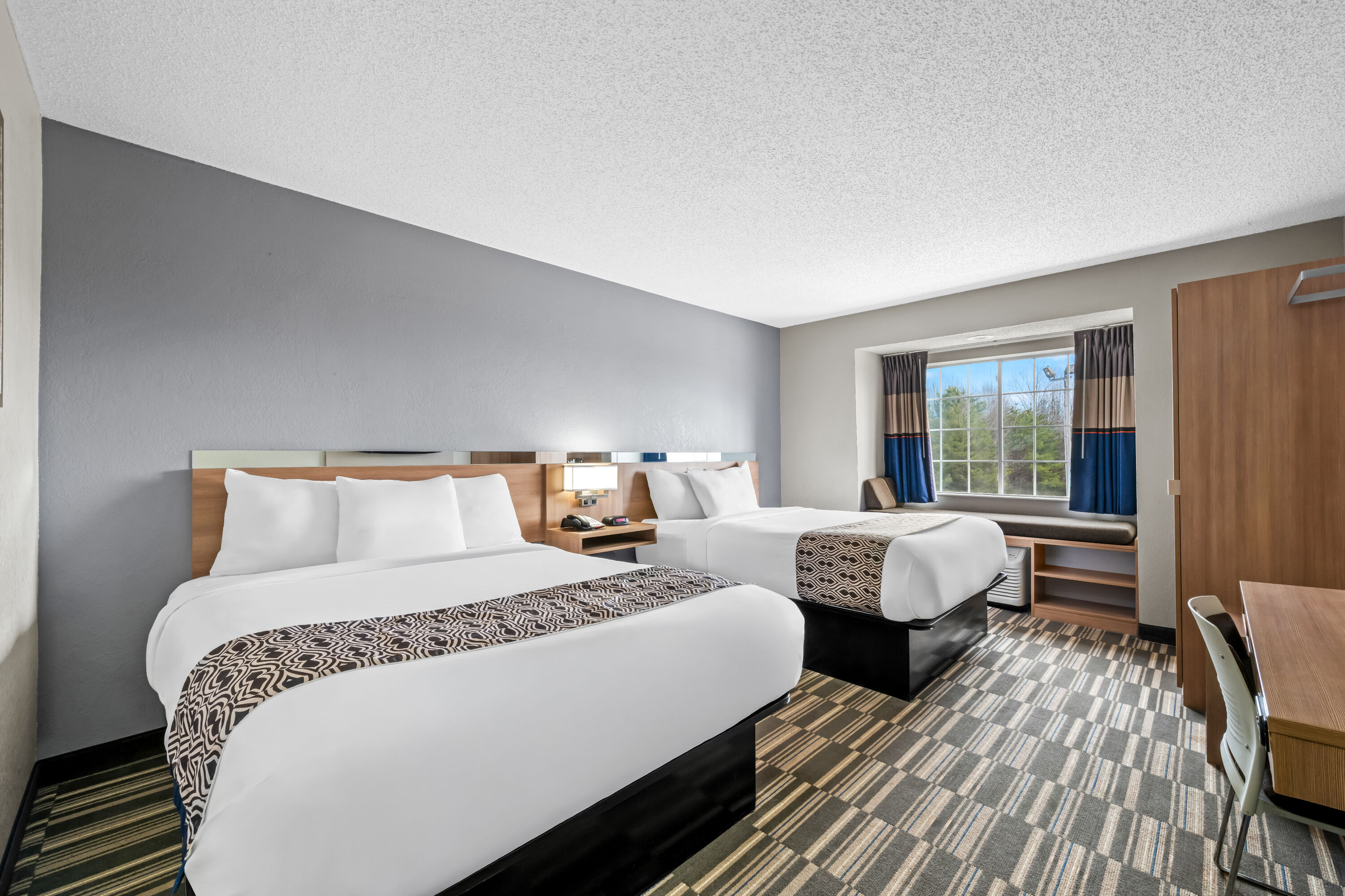 Double bed guest room at the Microtel Inn & Suites by Wyndham Statesville in Statesville, North Carolina