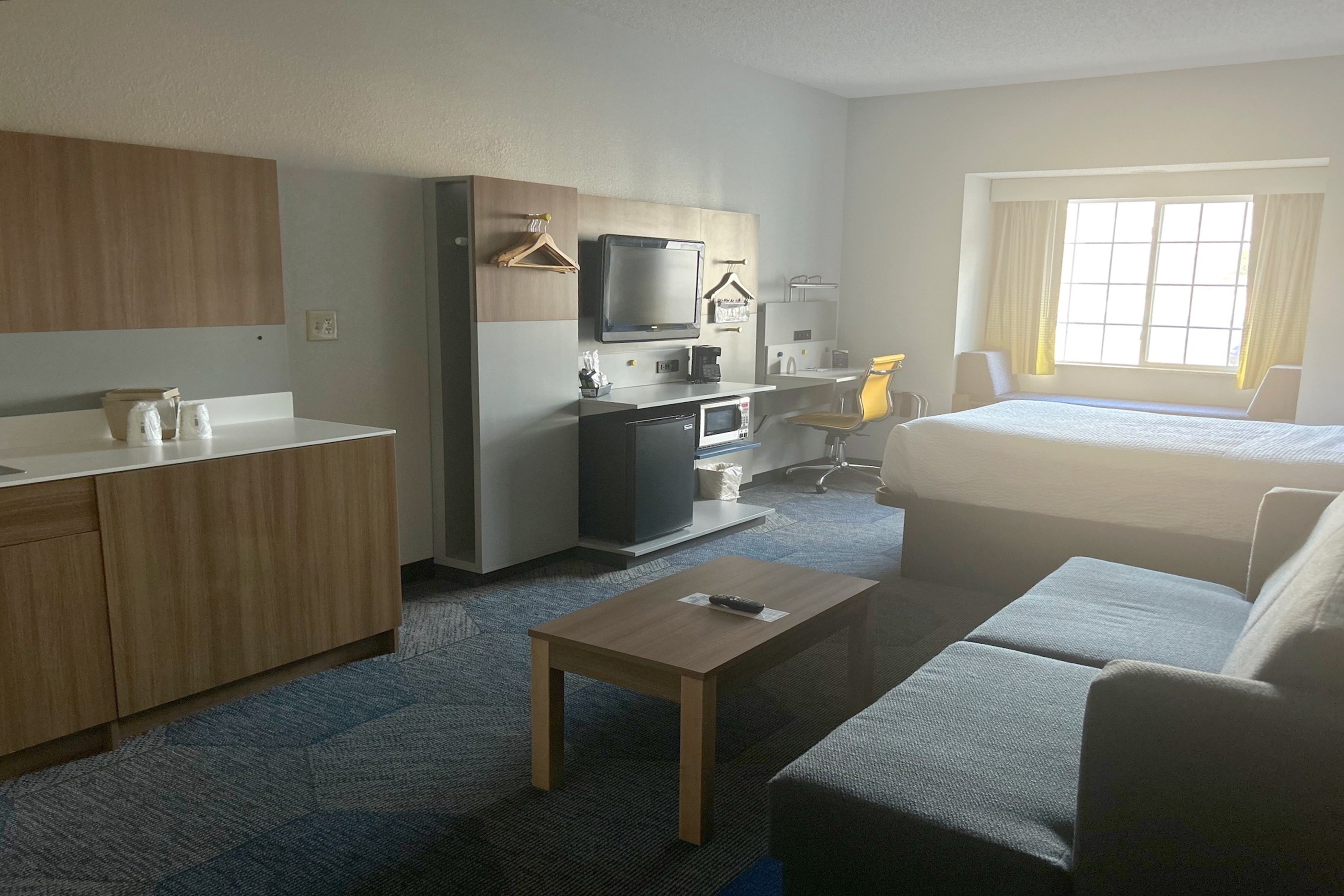 Guest room at the Microtel Inn & Suites by Wyndham Mansfield in Mansfield, Pennsylvania