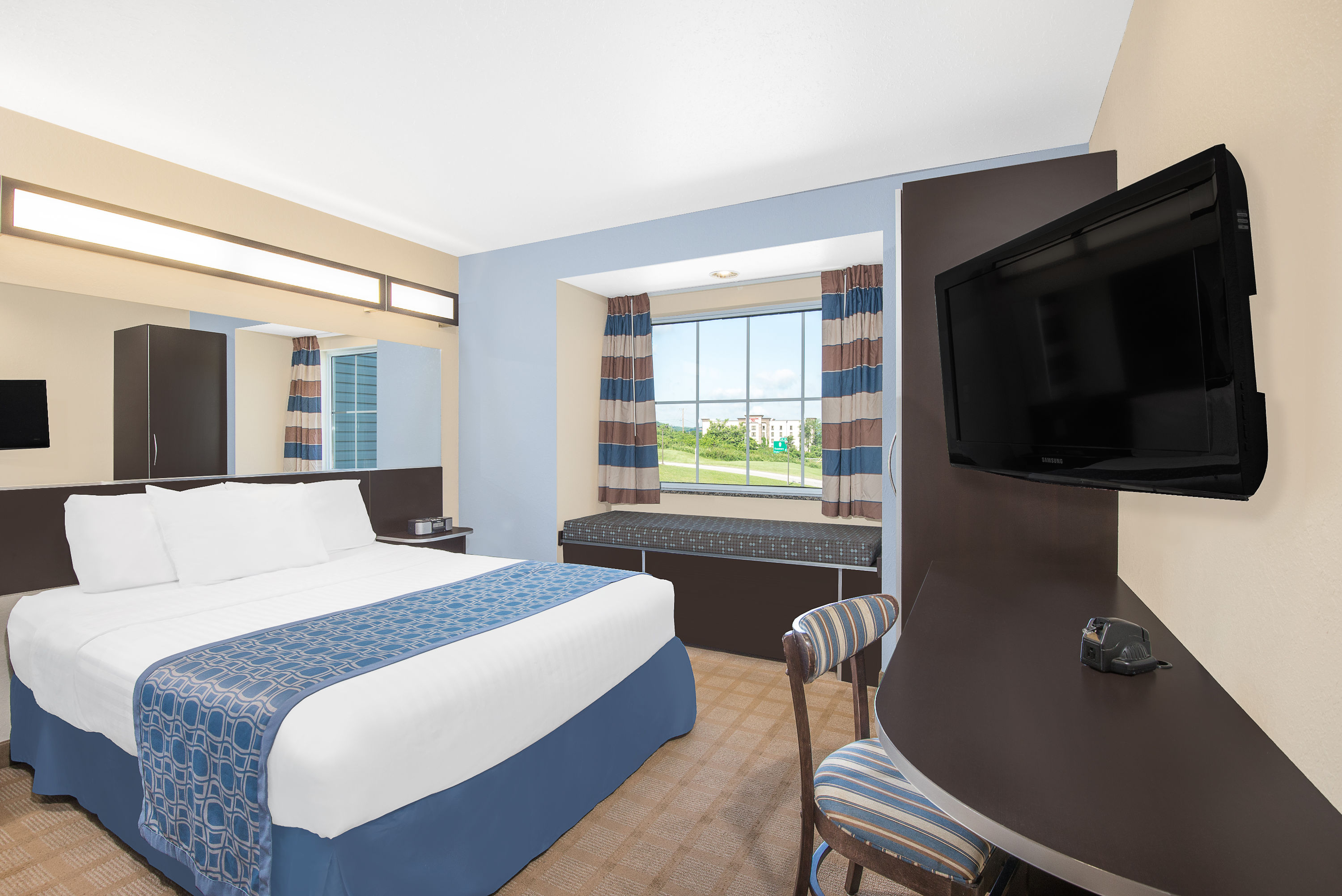 Guest room at the Microtel Inn & Suites by Wyndham Waynesburg in Waynesburg, Pennsylvania