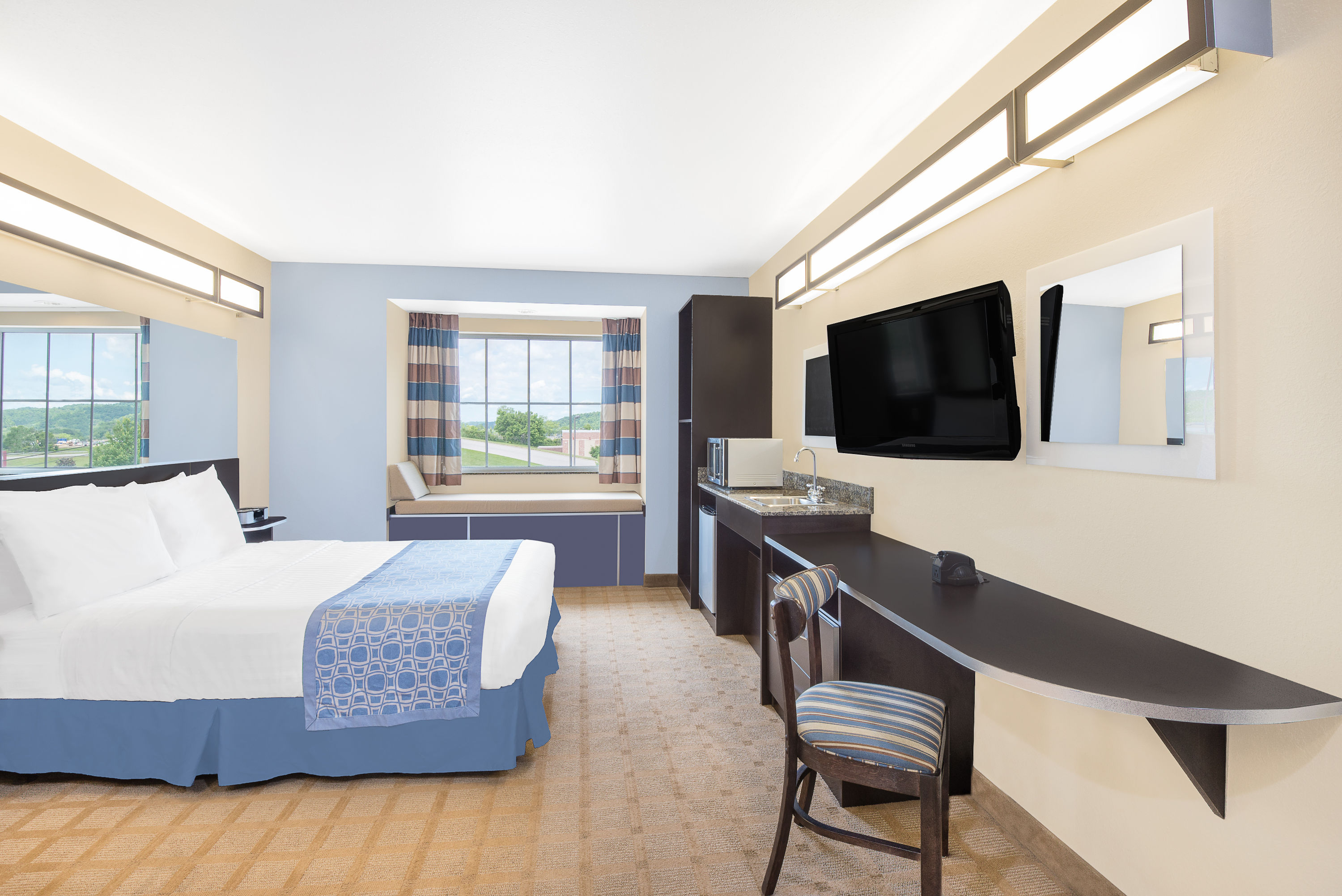 Guest room at the Microtel Inn & Suites by Wyndham Waynesburg in Waynesburg, Pennsylvania