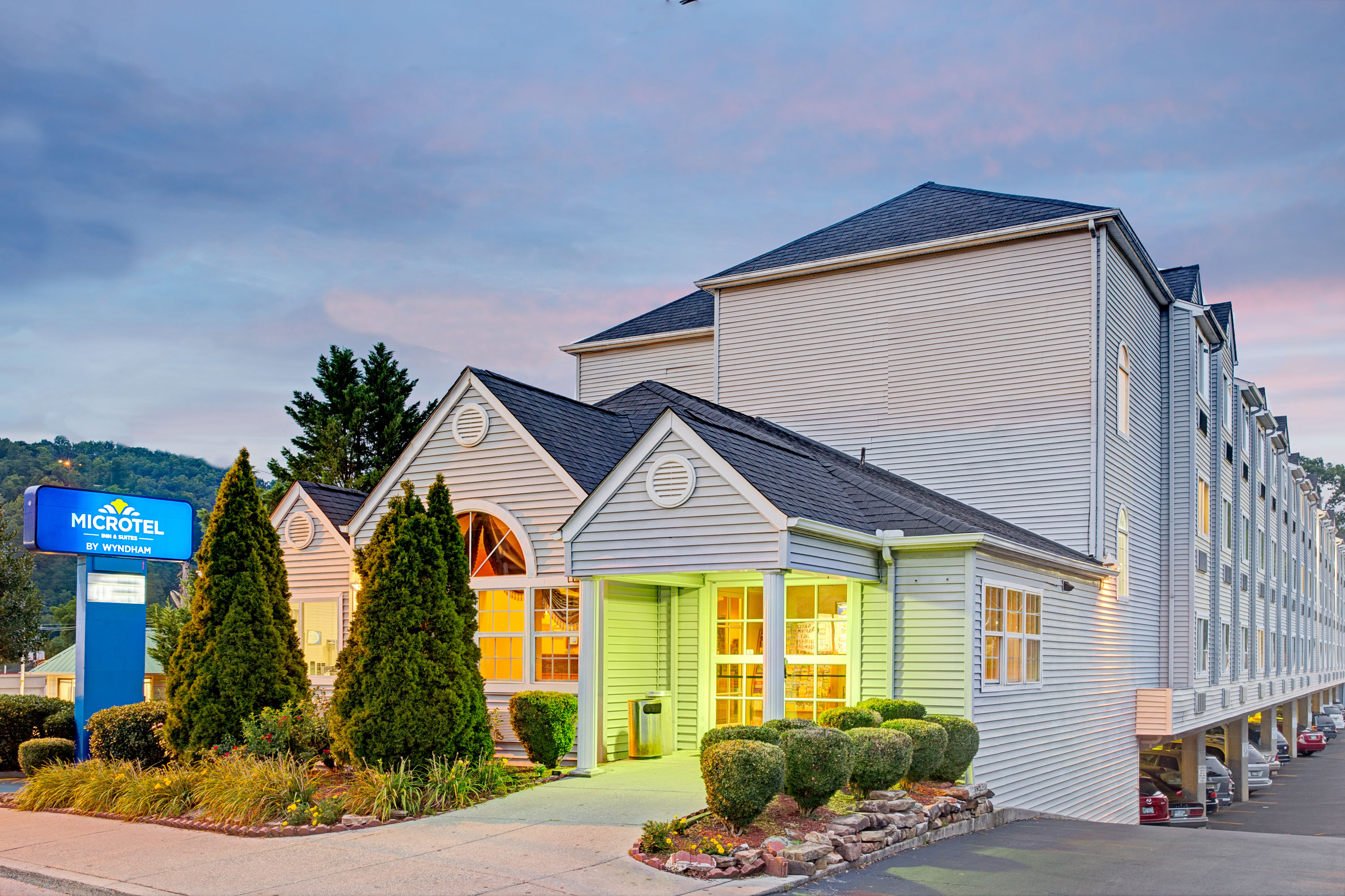 Exterior of Microtel Inn & Suites by Wyndham Gatlinburg hotel in Gatlinburg, Tennessee