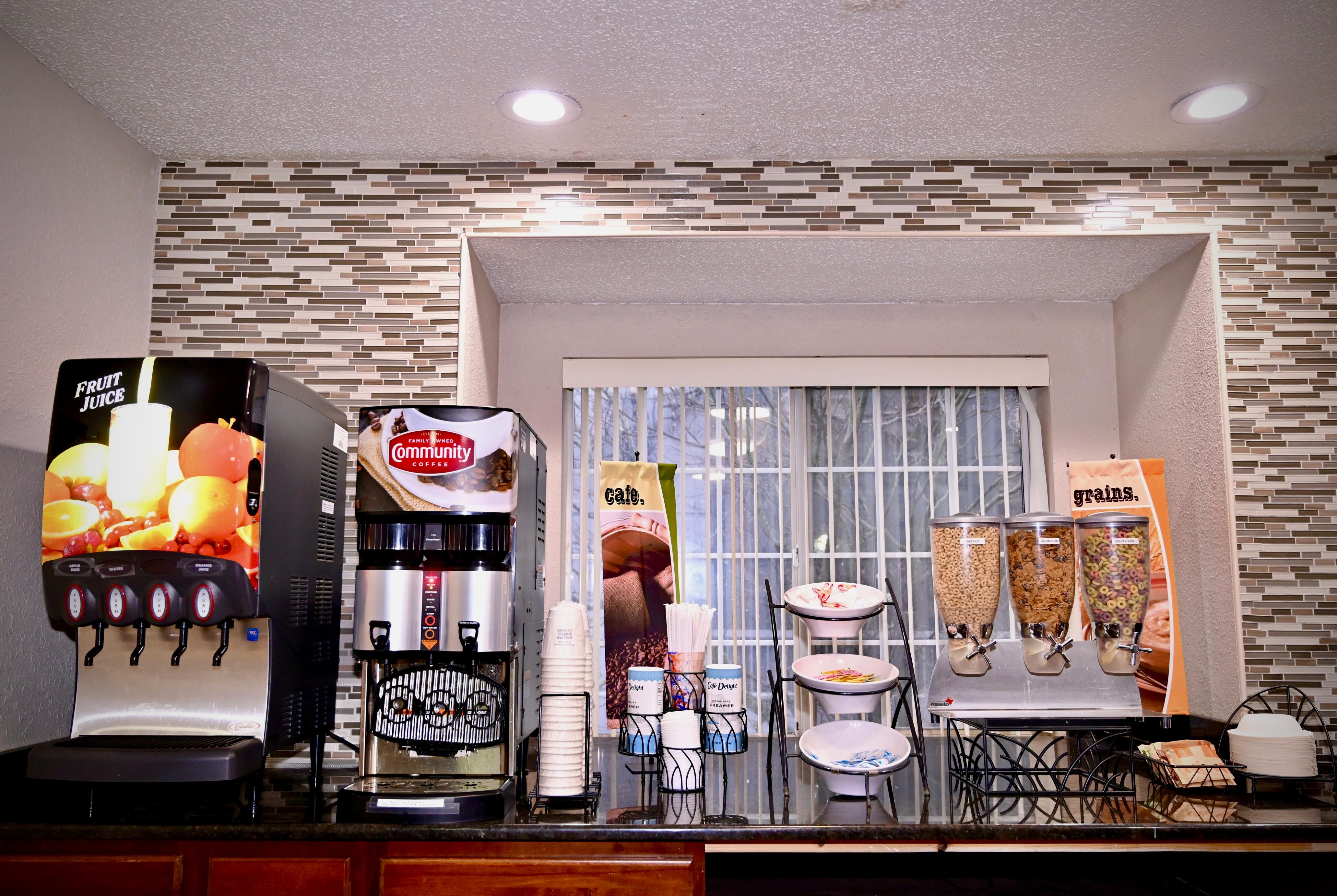 Microtel Inn & Suites by Wyndham Murfreesboro restaurant breakfast area close up in Murfreesboro, Tennessee