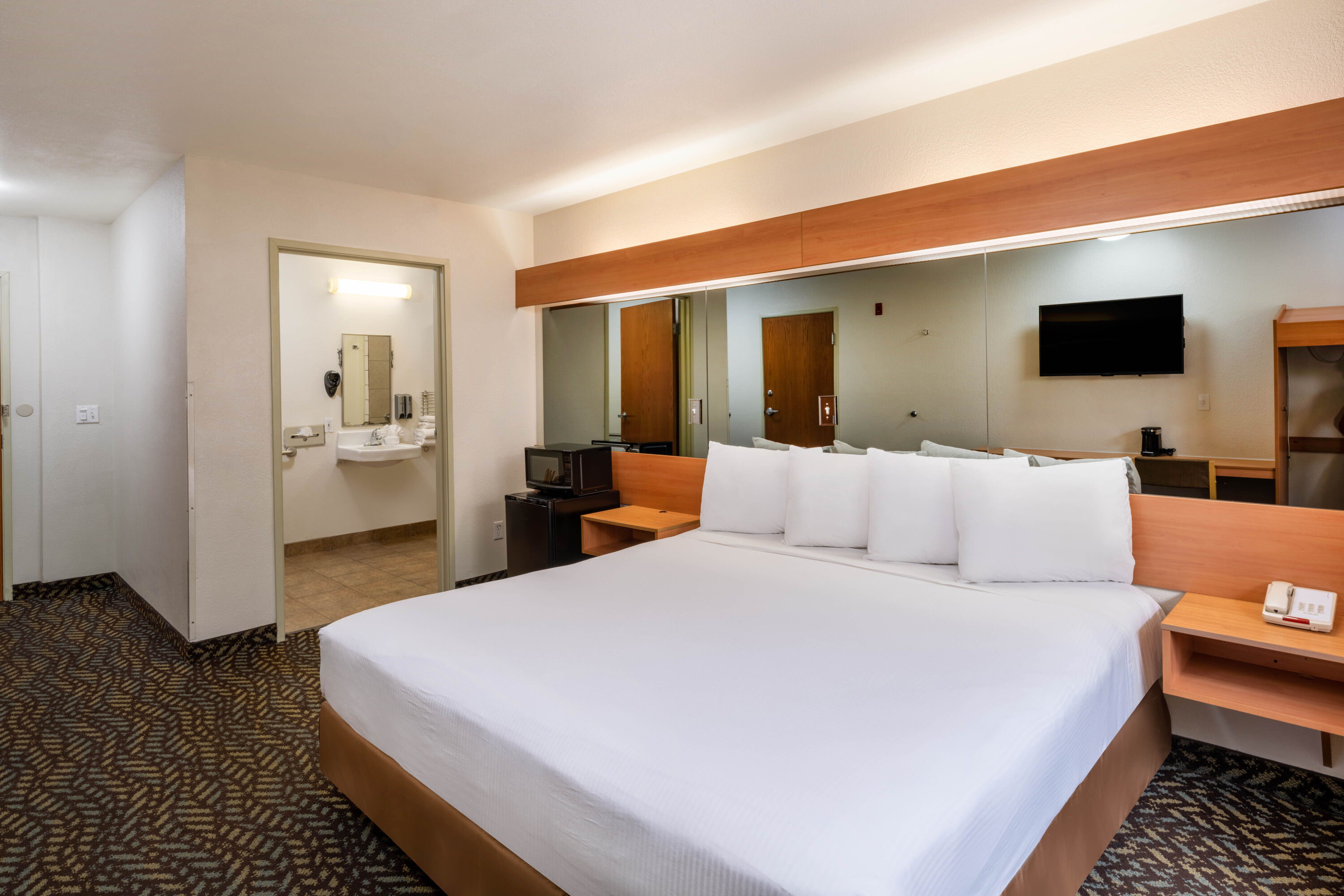 Guest room at the Microtel Inn & Suites by Wyndham Salt Lake City Airport in Salt Lake City, Utah