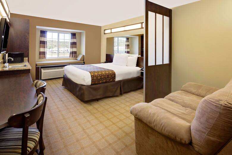 Guest room at the Microtel Inn & Suites by Wyndham Prairie du Chien in Prairie du Chien, Wisconsin