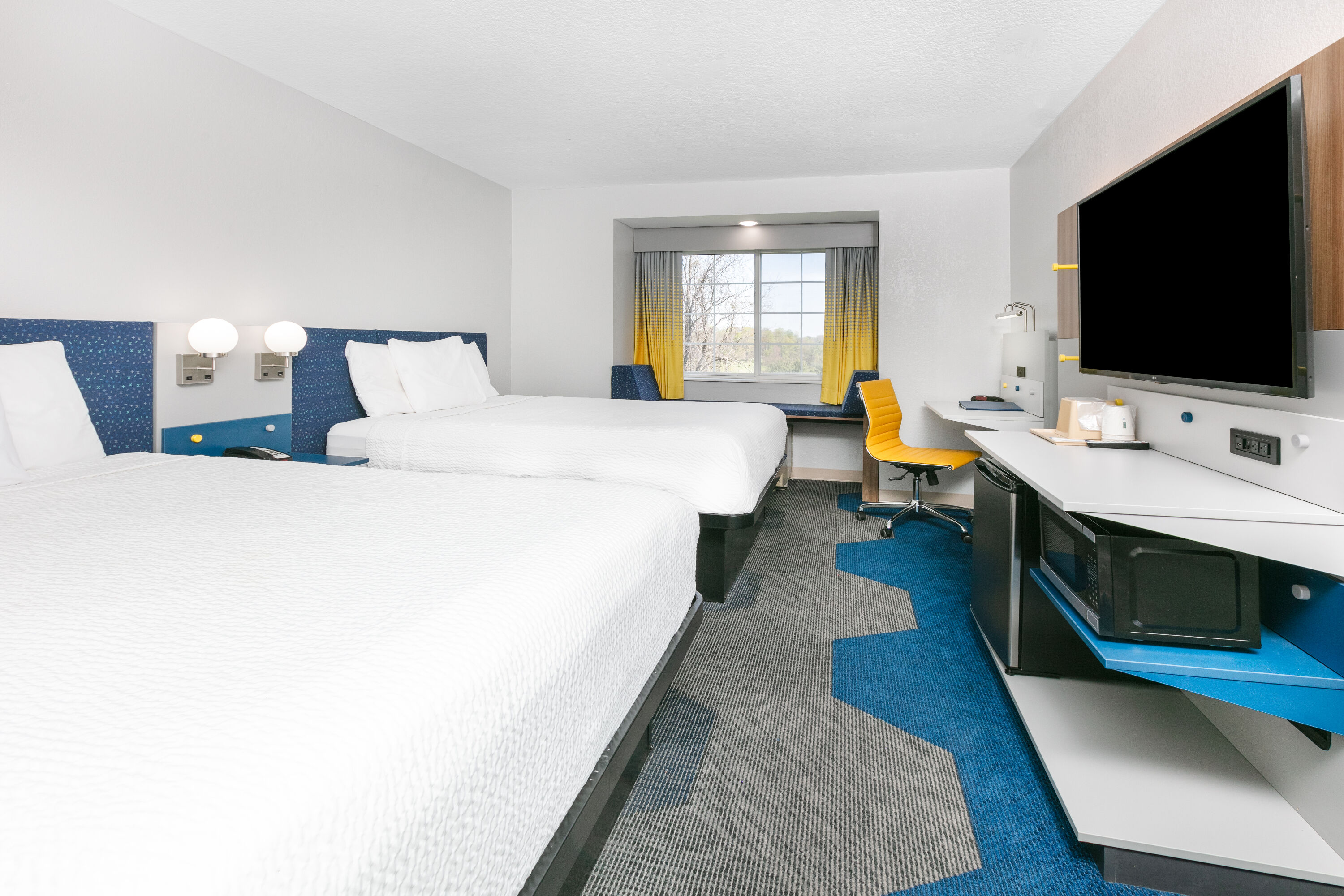 Guest room at the Microtel Inn by Wyndham Beckley in Beckley, West Virginia