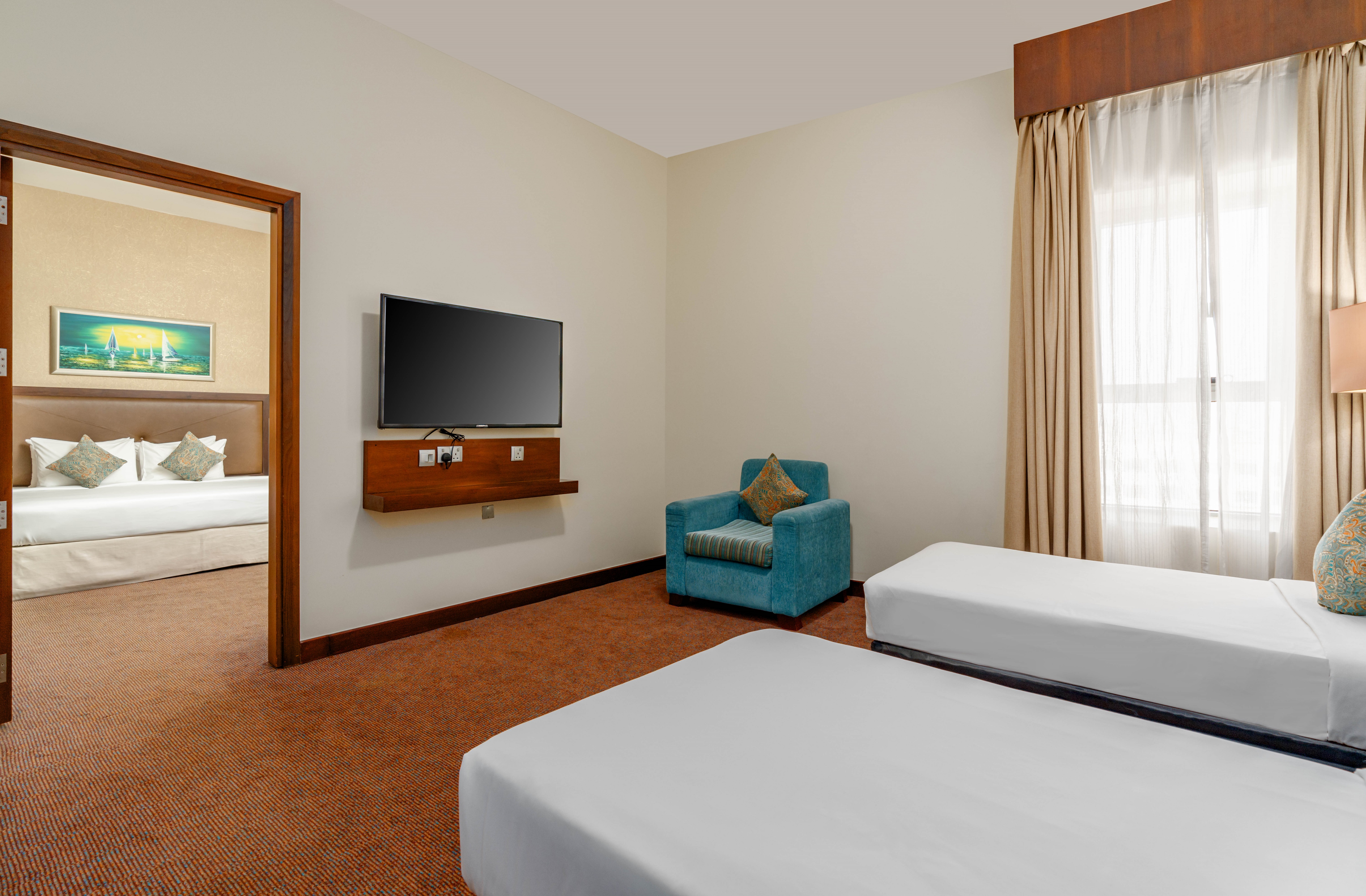 Guest room at the Ramada by Wyndham Dubai Deira in Dubai, Other than US/Canada