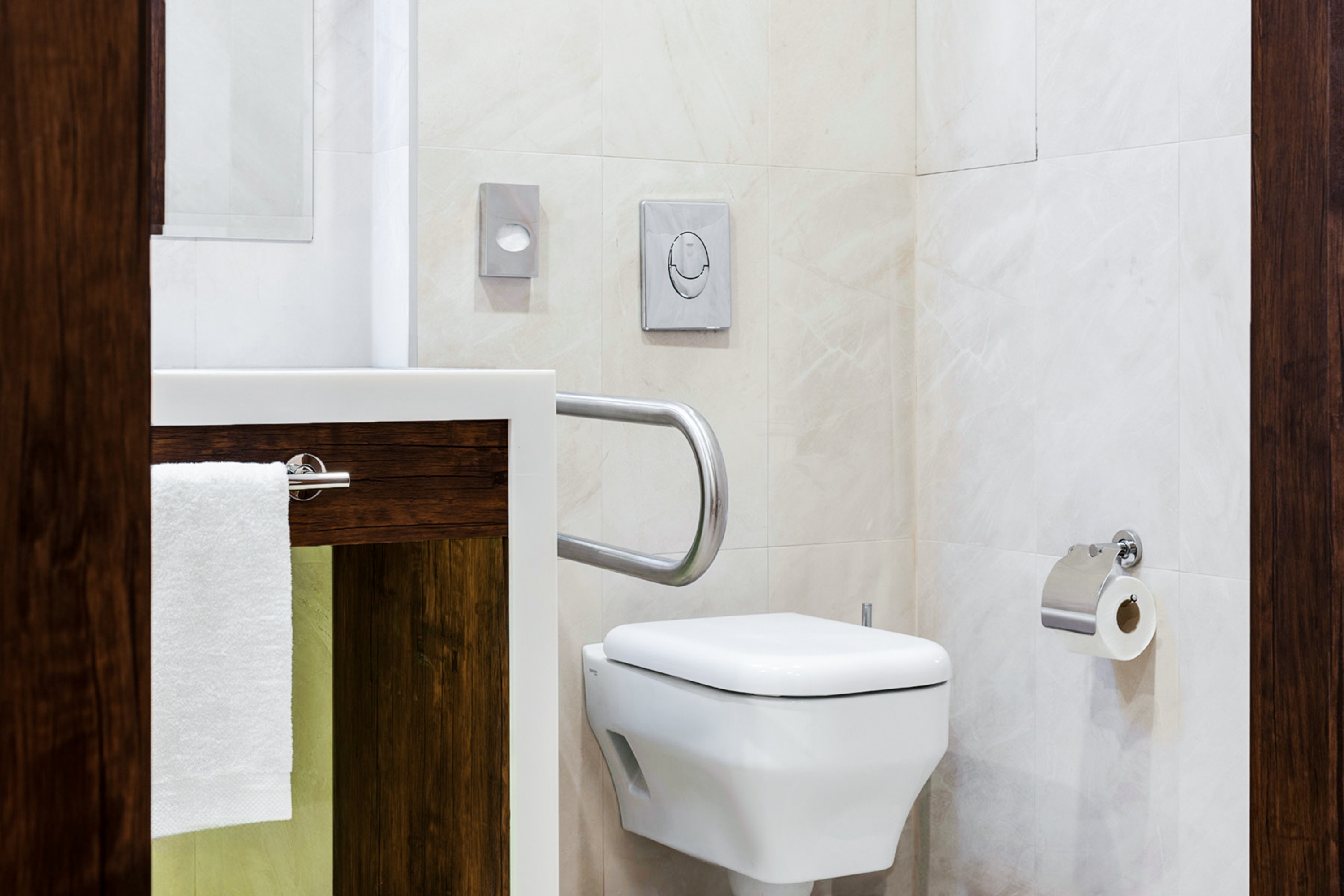 Guest room bath at the Ramada Hotel & Suites by Wyndham Yerevan in Yerevan, Other than US/Canada